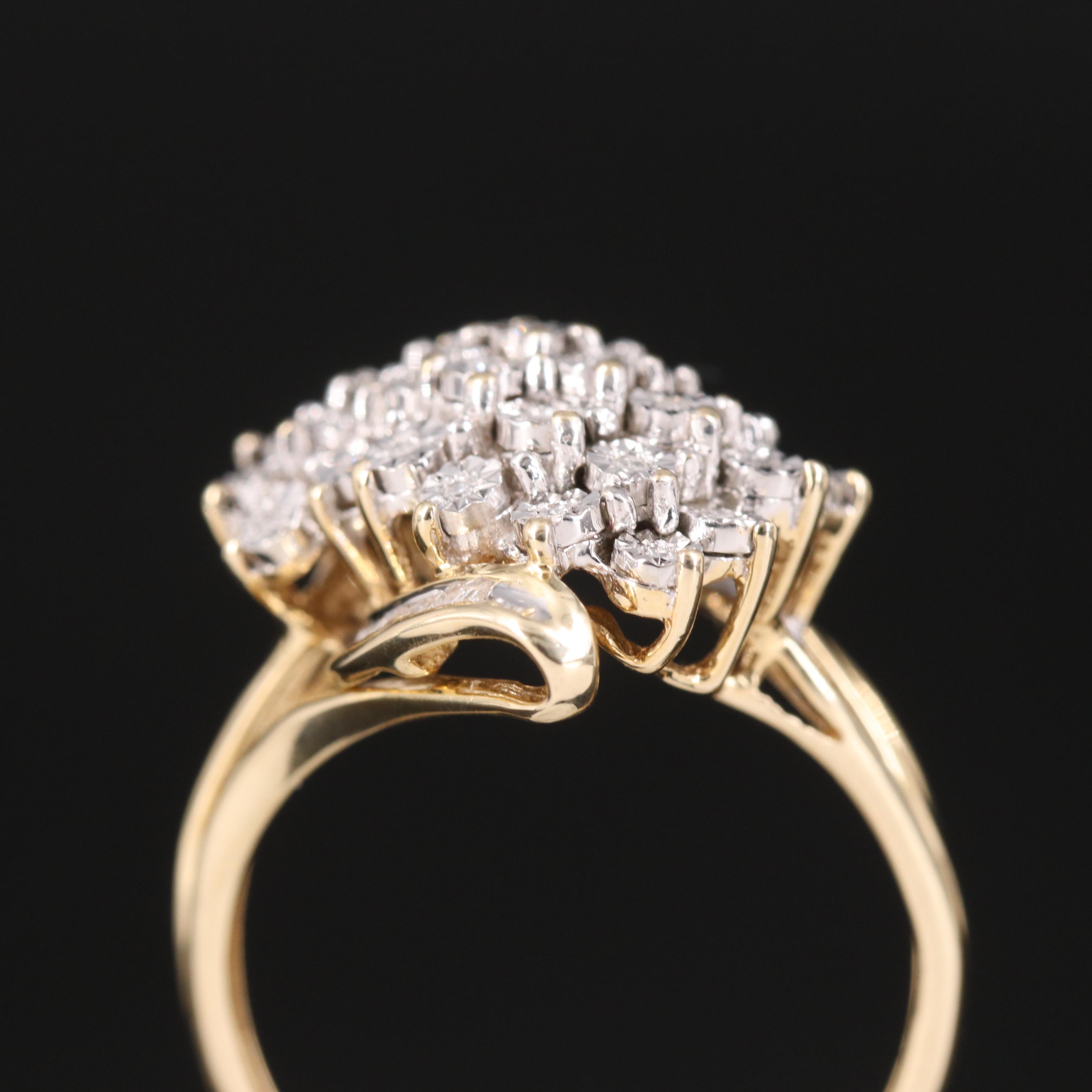 10K Diamond Cluster Ring