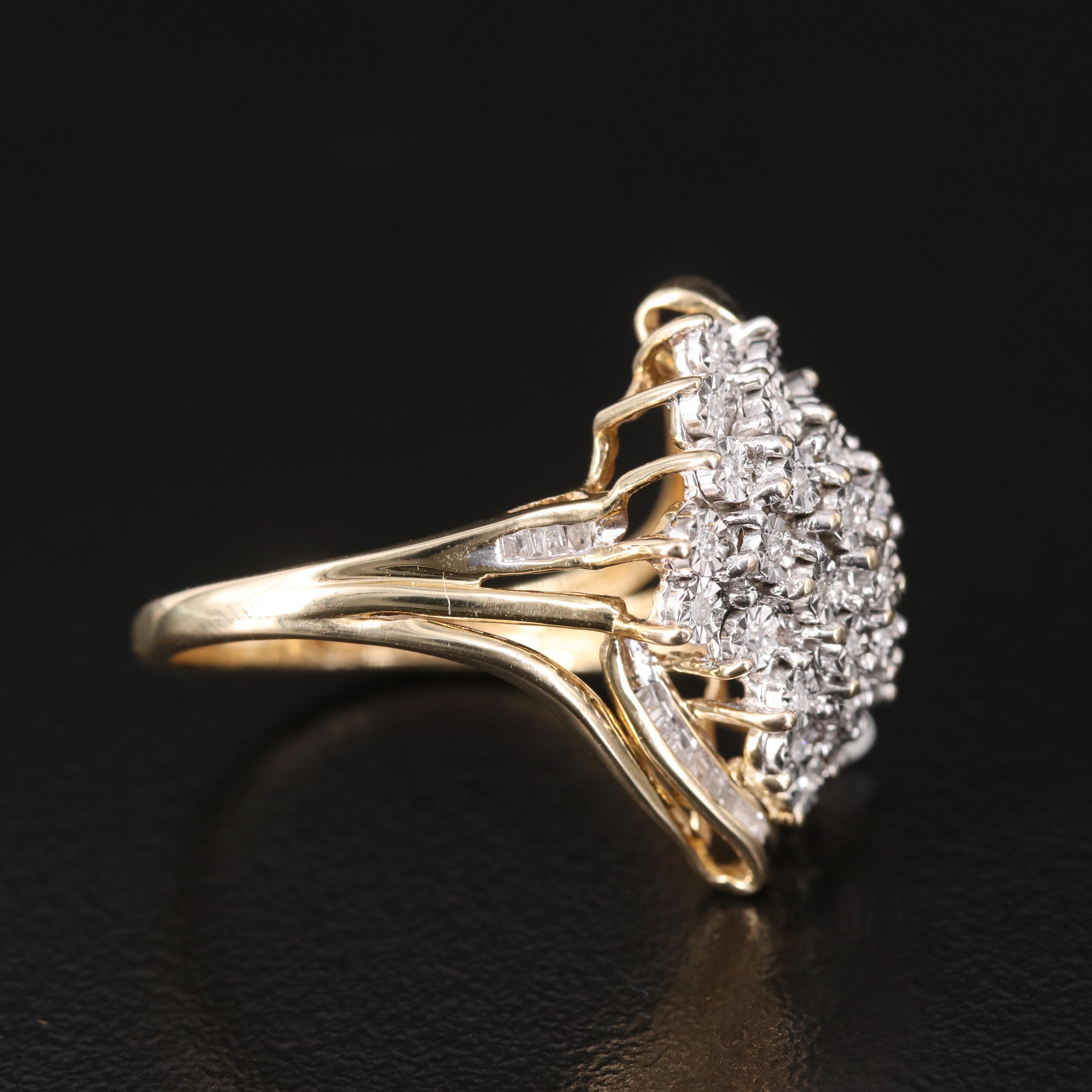 10K Diamond Cluster Ring