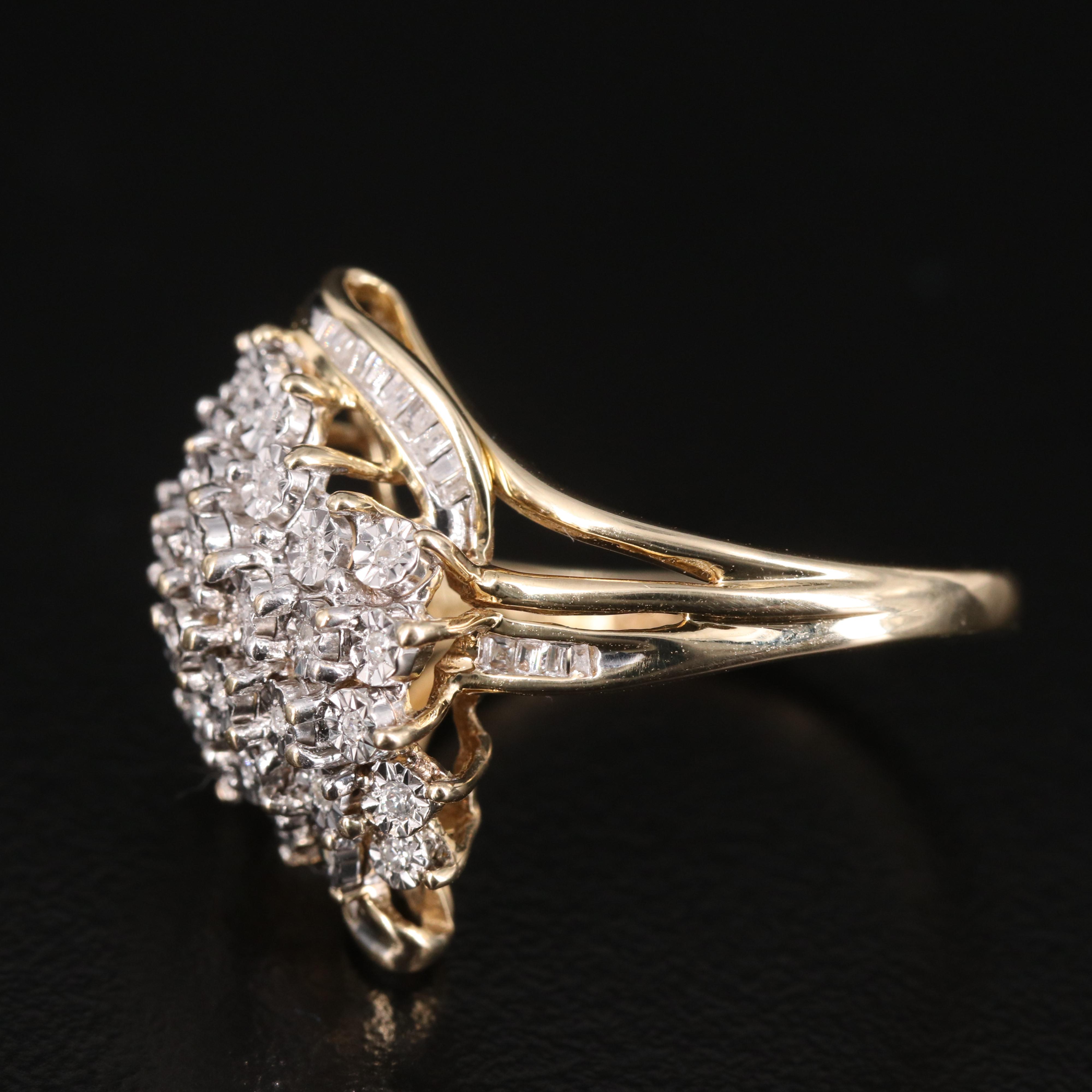 10K Diamond Cluster Ring