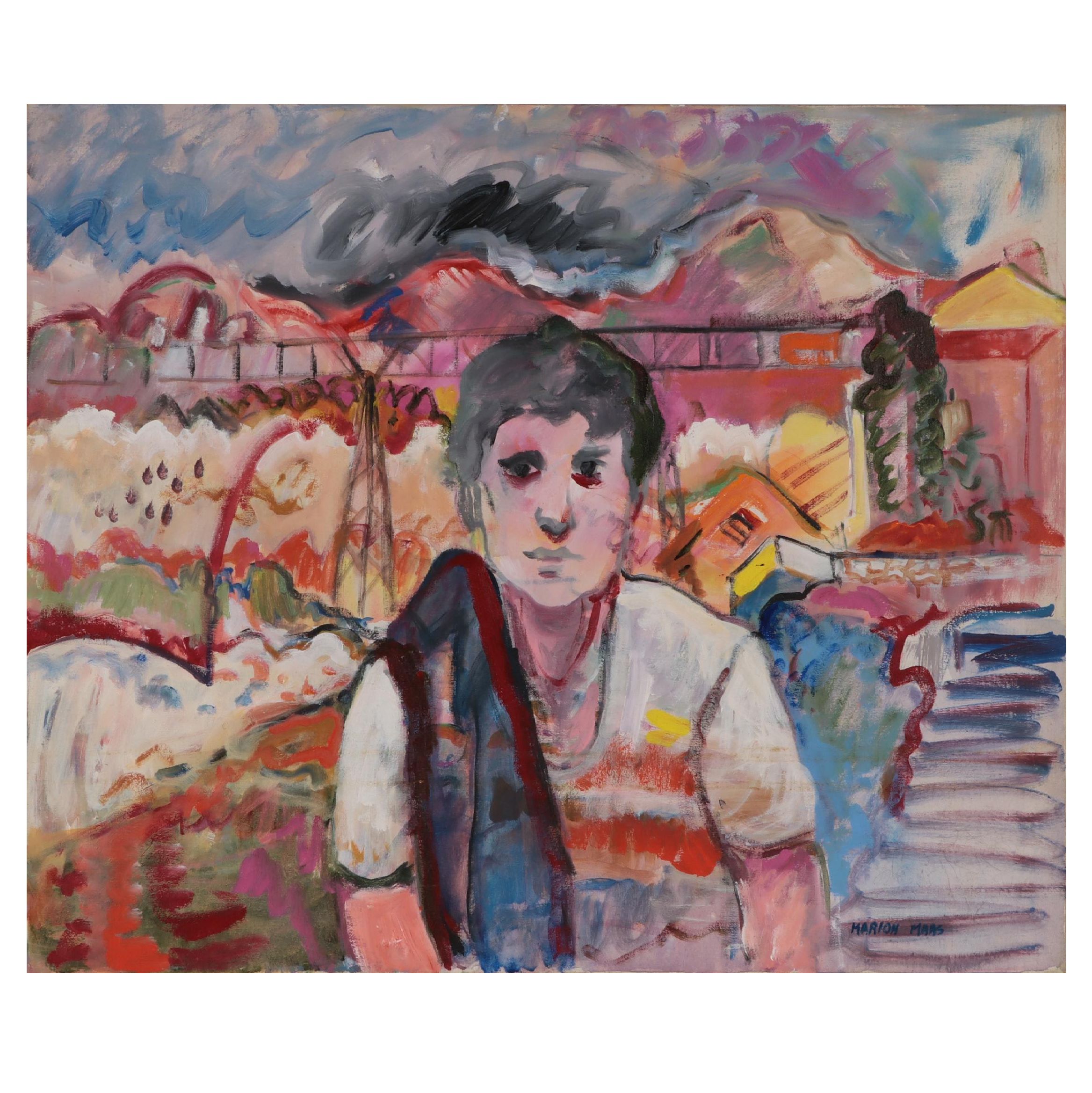 Marion Maas Figurative Oil Painting, Late 20th Century