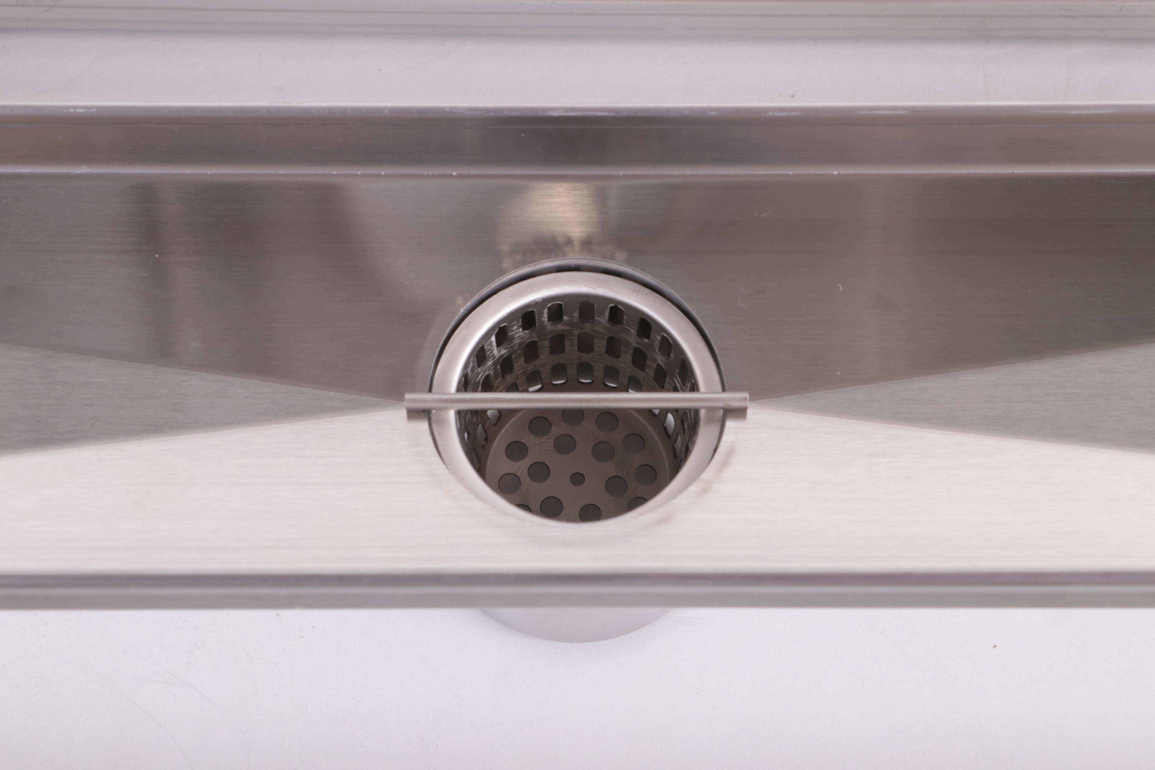 Brushed Stainless Steel Finish 24" and 36" Linear Tile-In Shower Drains