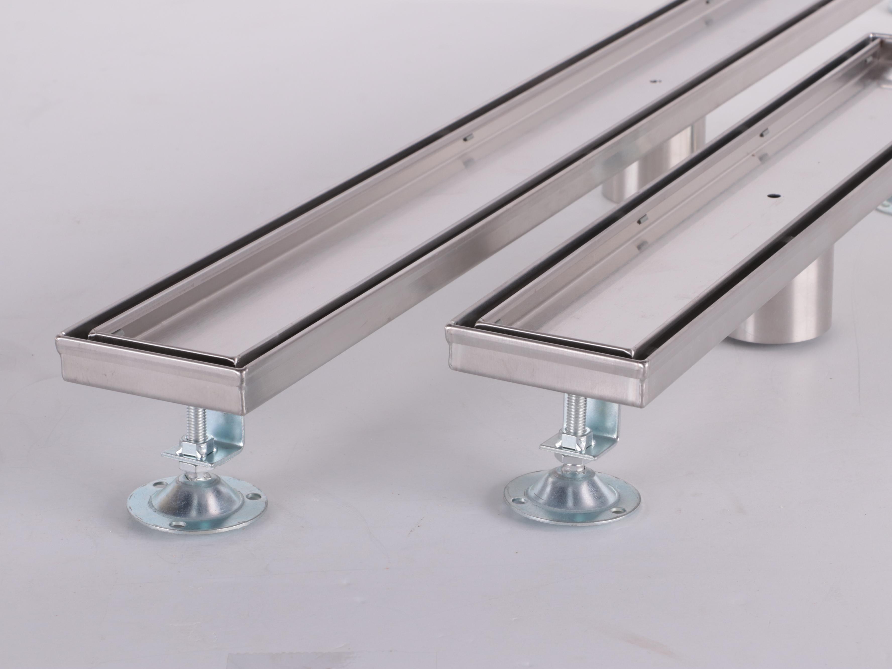 Brushed Stainless Steel Finish 18" and 36" Linear Tile-In Shower Drains