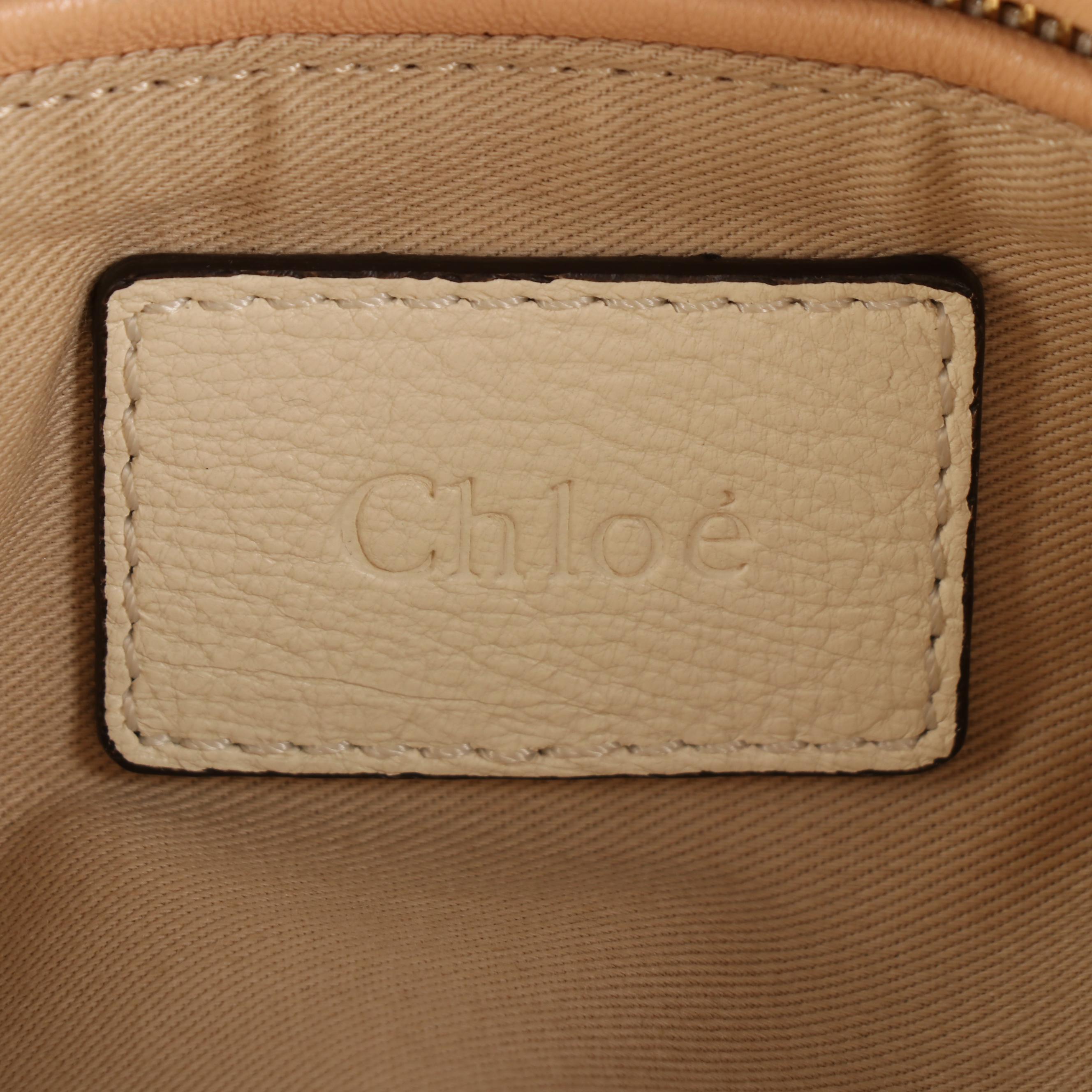 Chloé Paraty Two-Way Bag in White Grained Leather