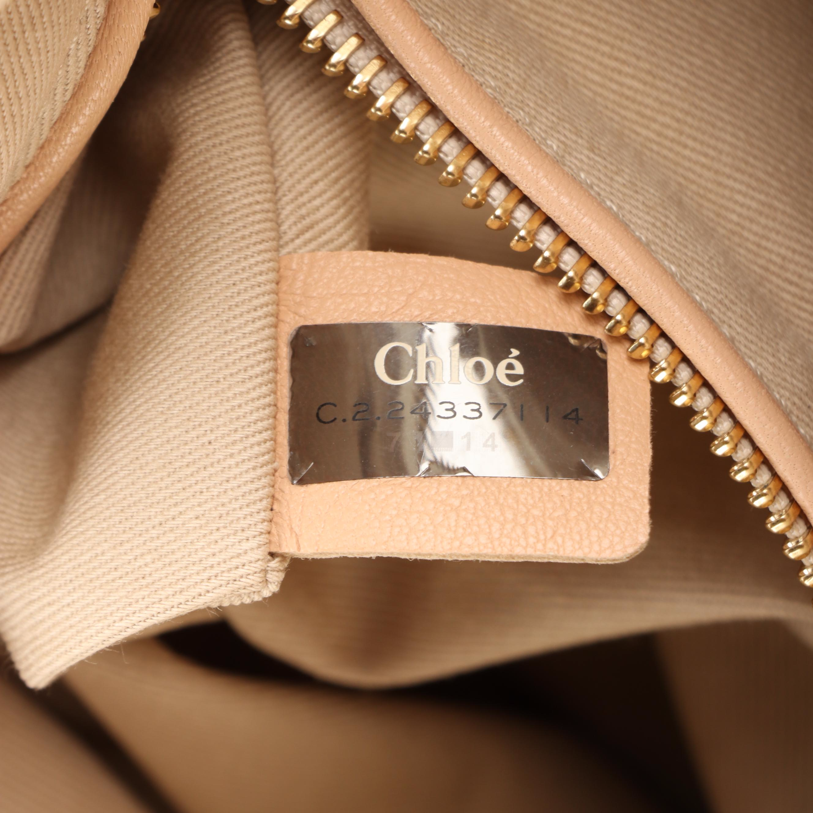 Chloé Paraty Two-Way Bag in White Grained Leather