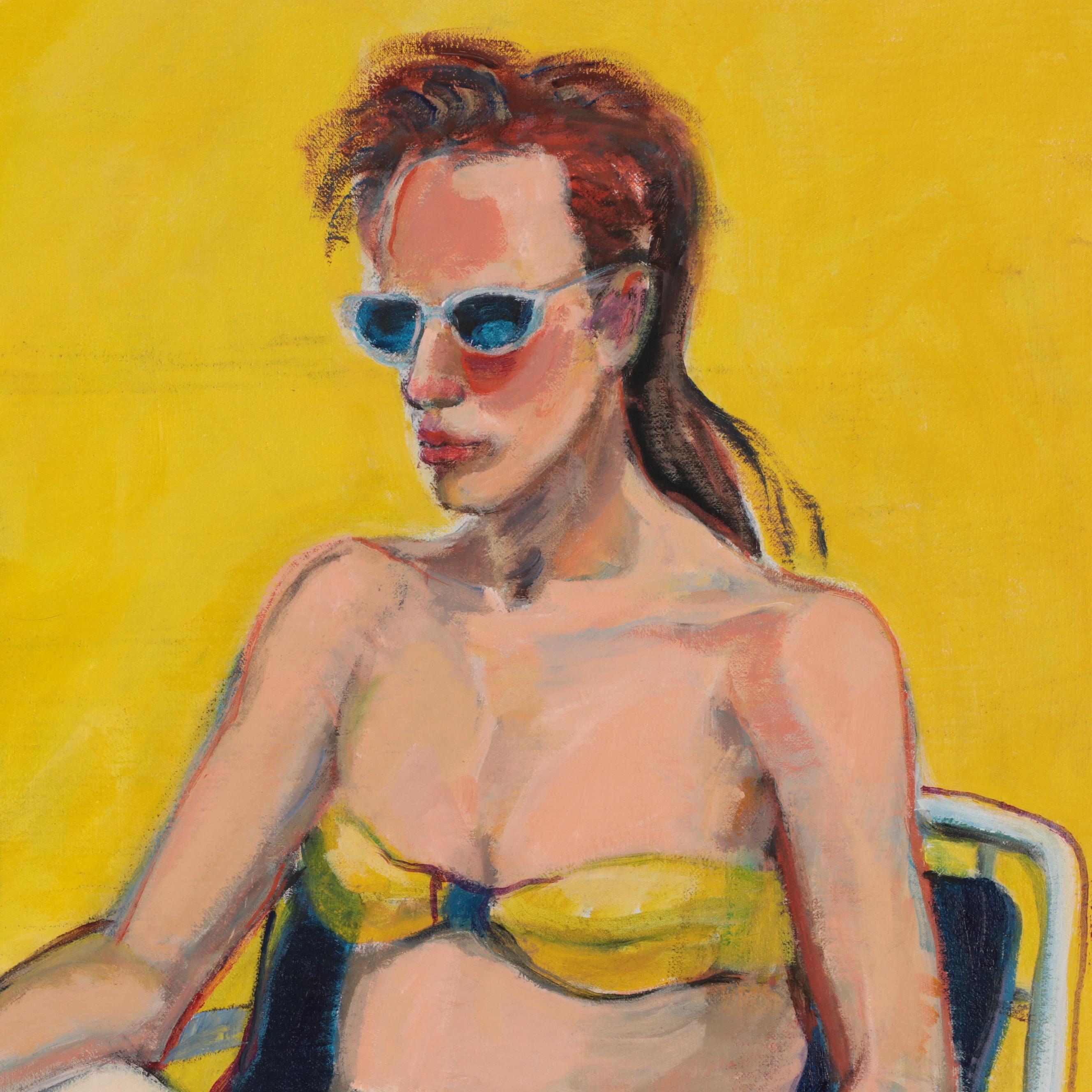 Marion Maas Oil Painting of Seated Figure, Late 20th Century