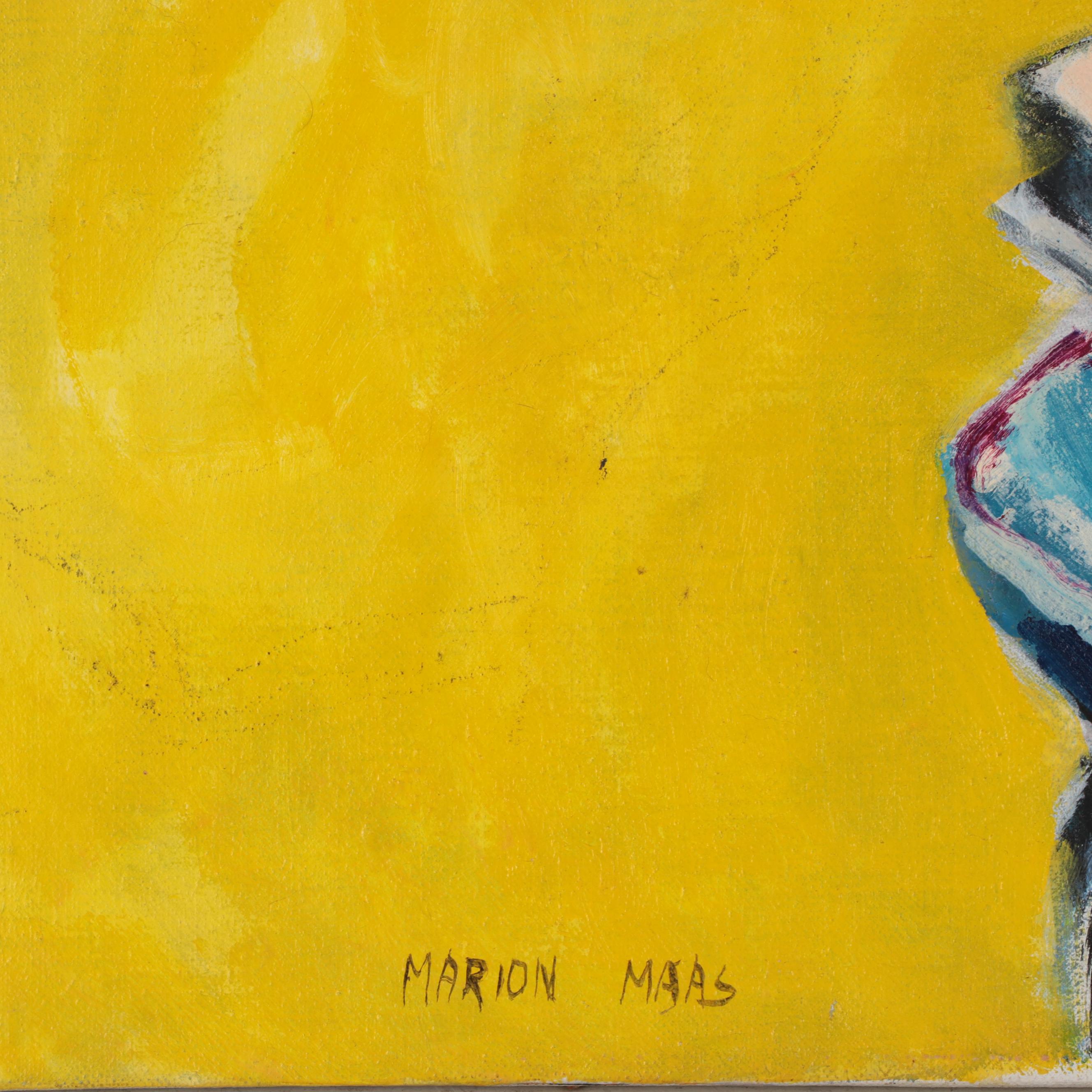 Marion Maas Oil Painting of Seated Figure, Late 20th Century