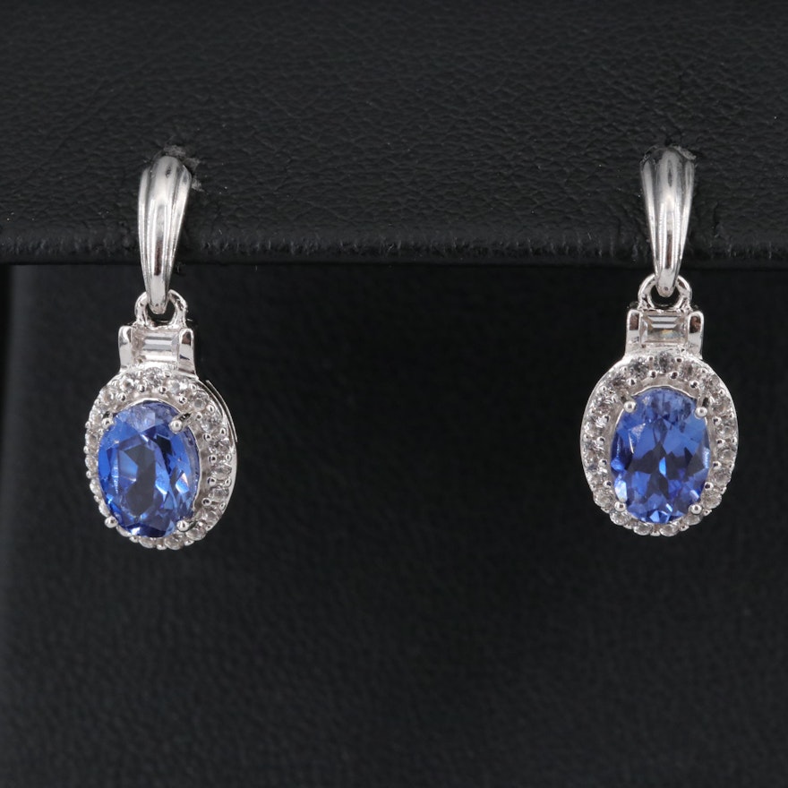 Sterling Sapphire Drop Earrings