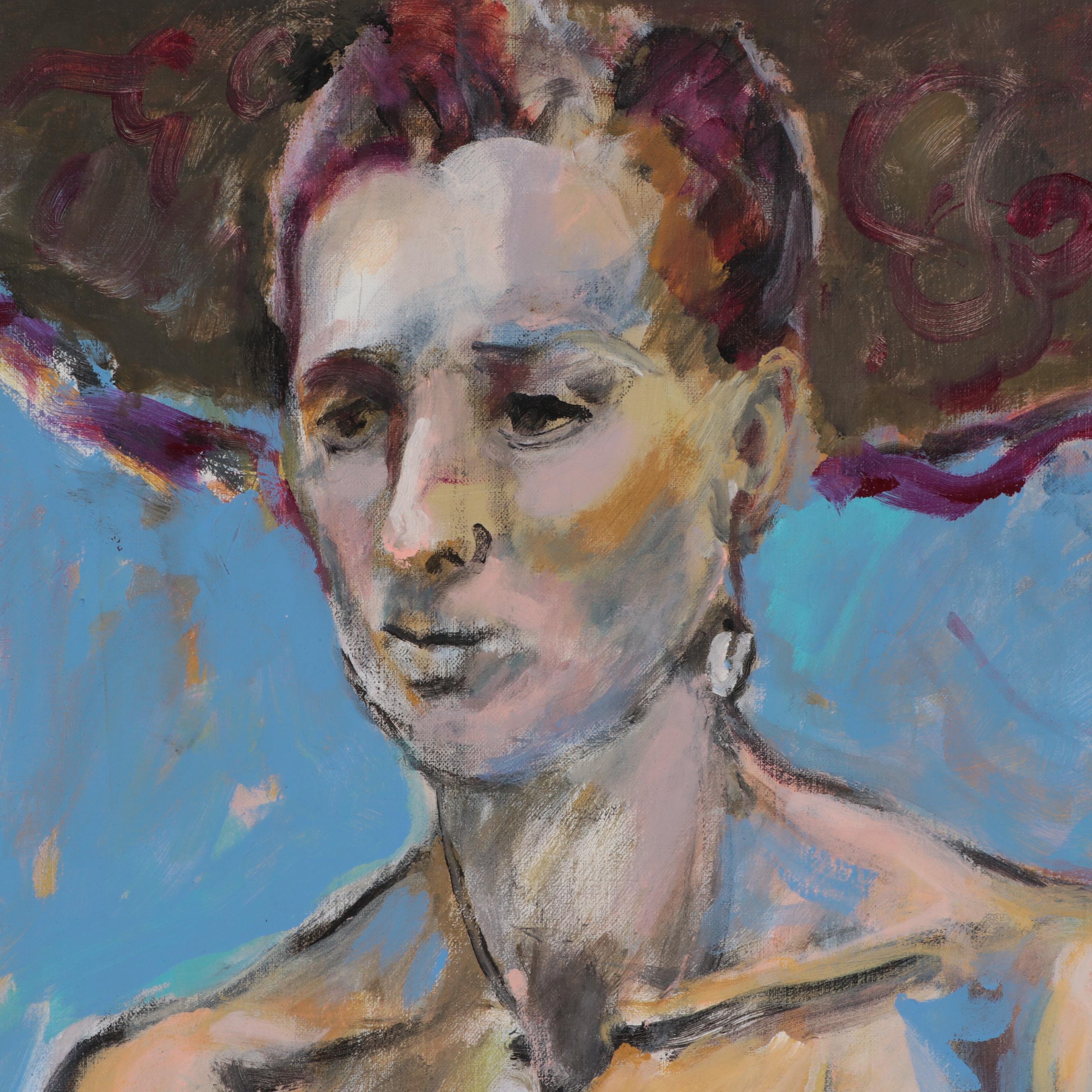 Marion Maas Oil Painting of Figure, Late 20th Century