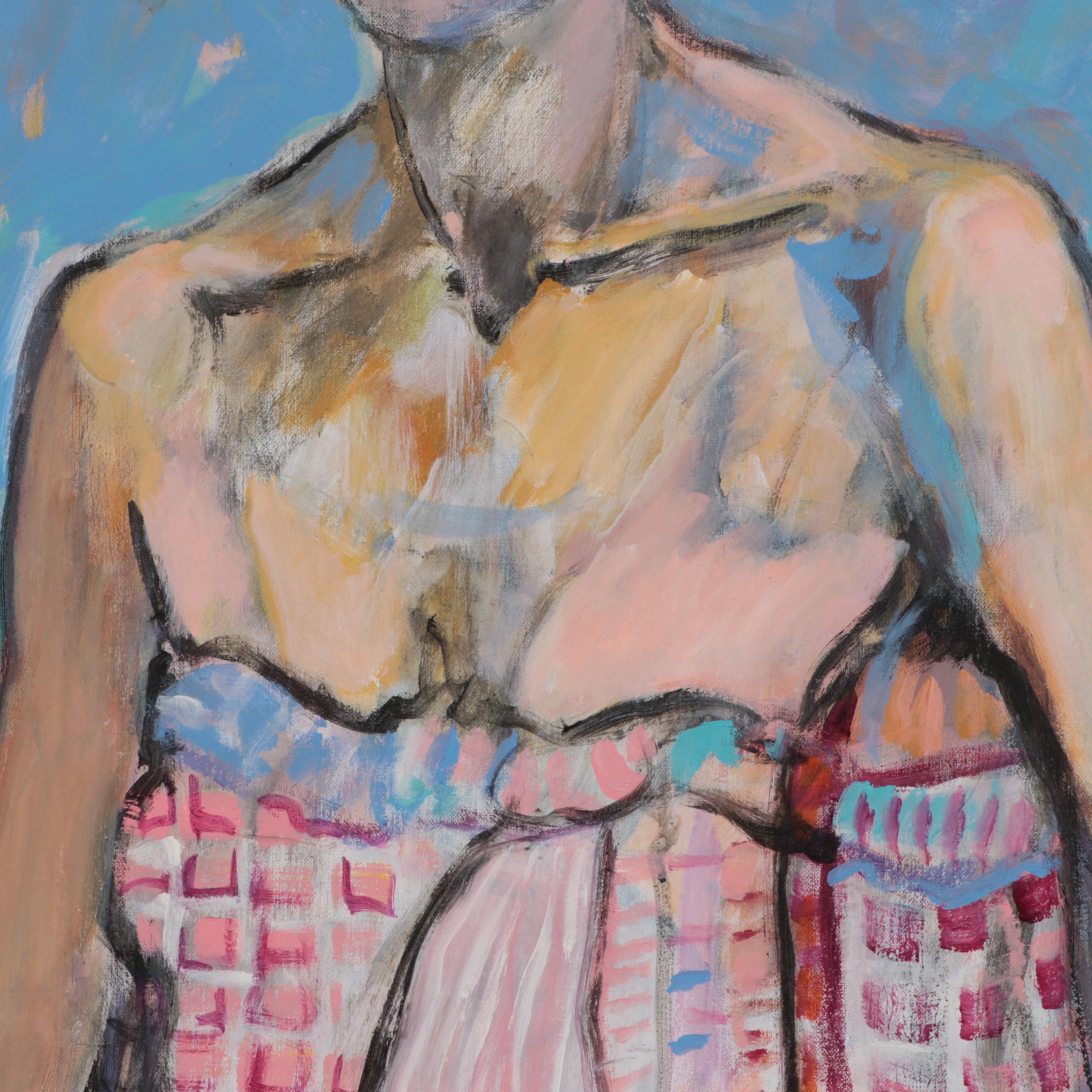 Marion Maas Oil Painting of Figure, Late 20th Century