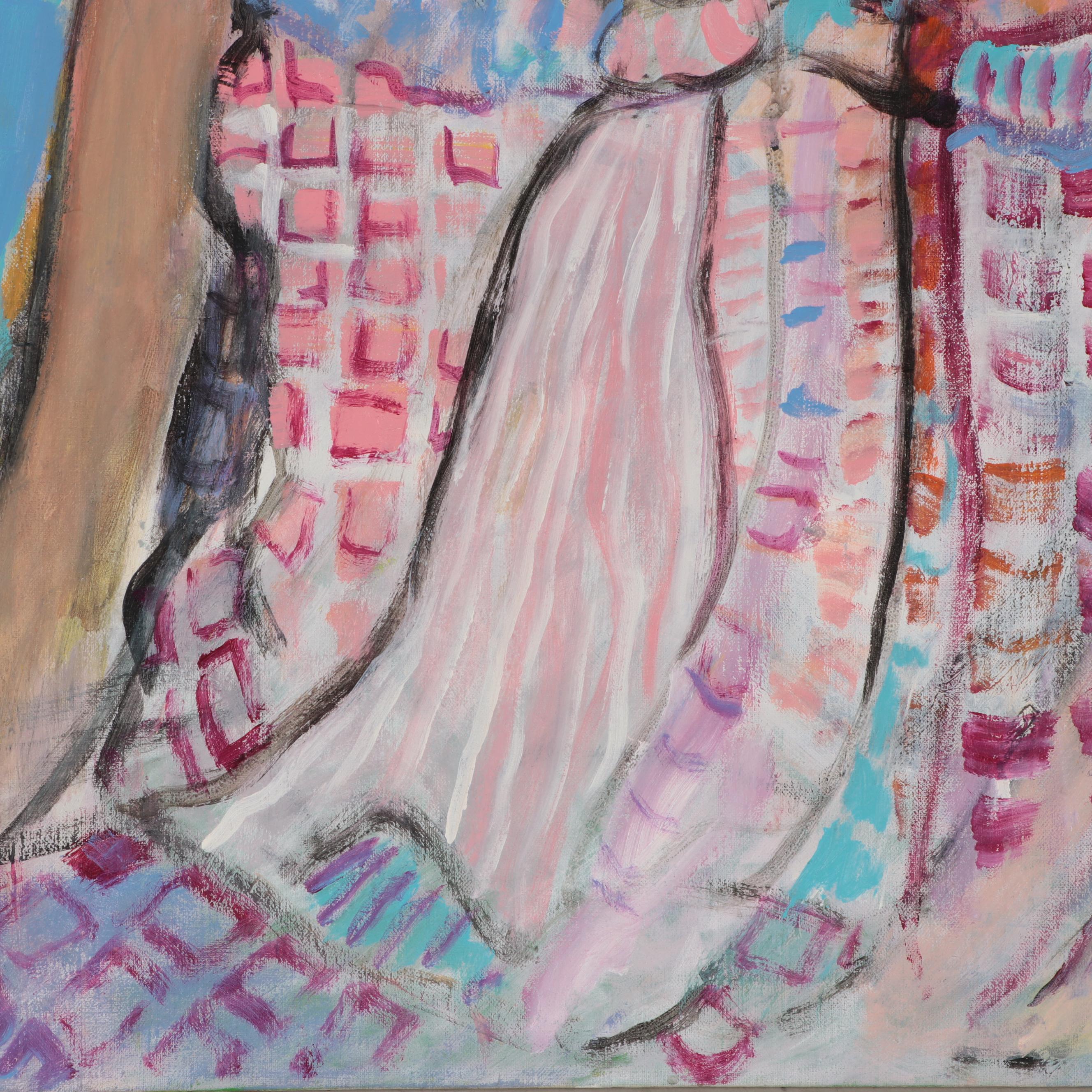 Marion Maas Oil Painting of Figure, Late 20th Century