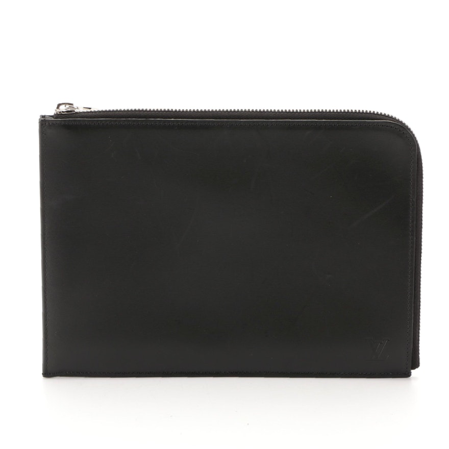 Louis Vuitton Pochette Jour PM Pouch in Black Smooth Leather