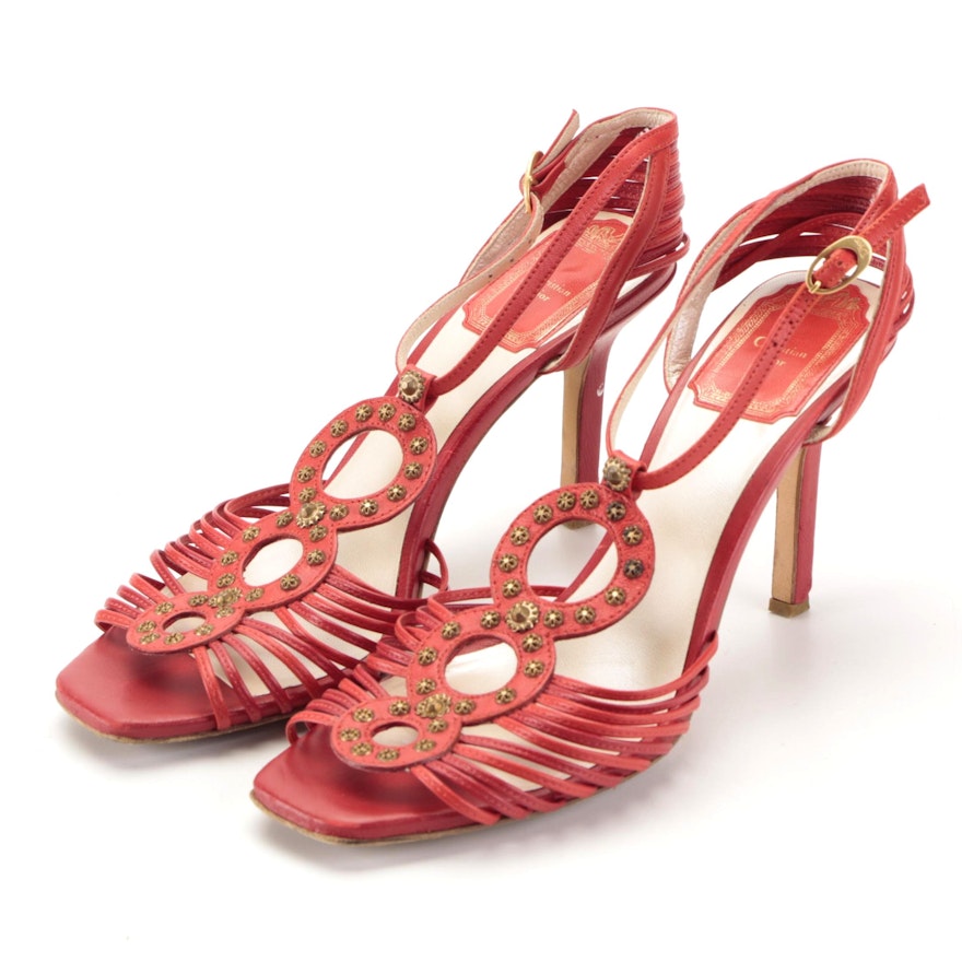 Christian Dior Rouge Clair Allegria Strappy Sandals