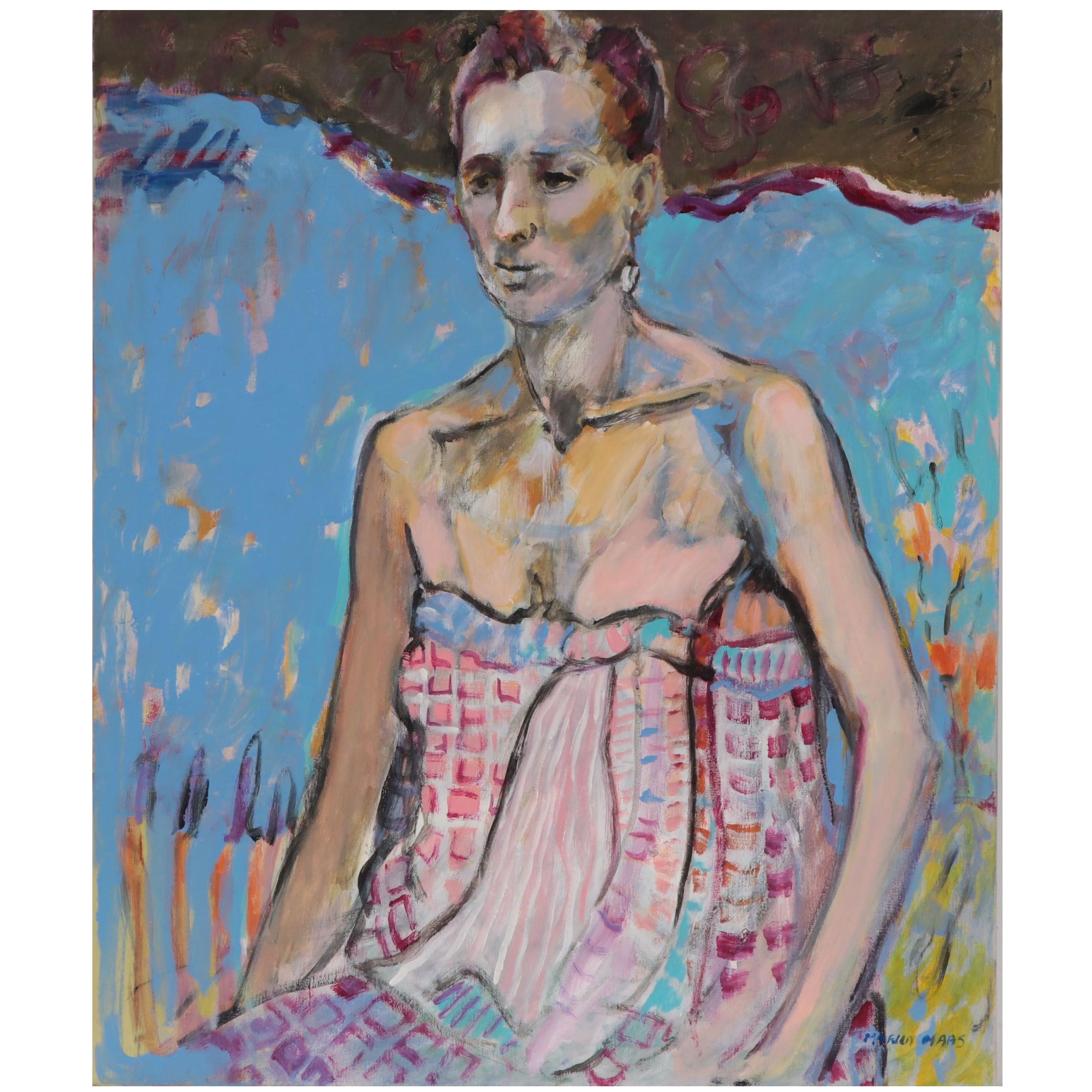 Marion Maas Oil Painting of Figure, Late 20th Century