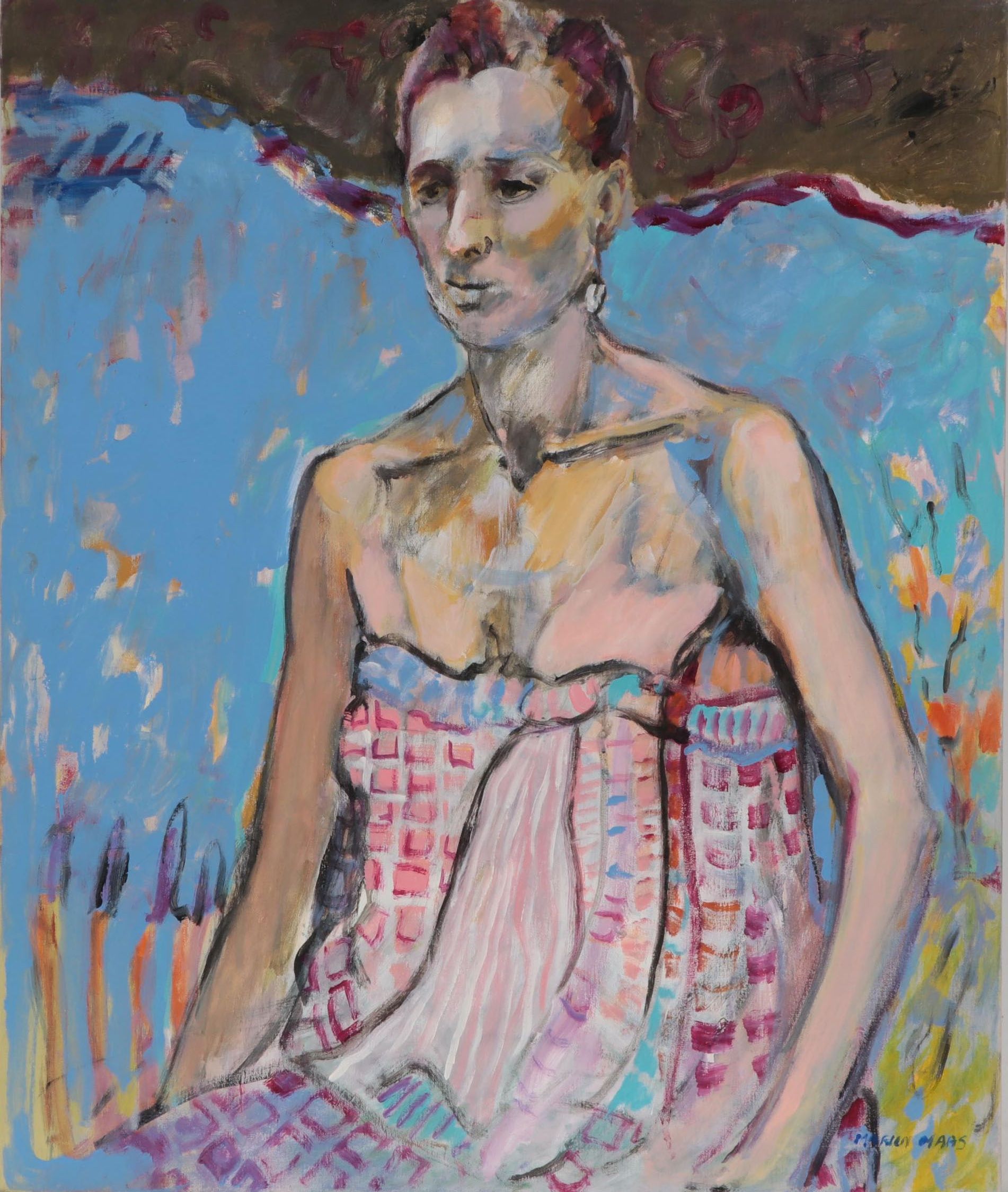 Marion Maas Oil Painting of Figure, Late 20th Century