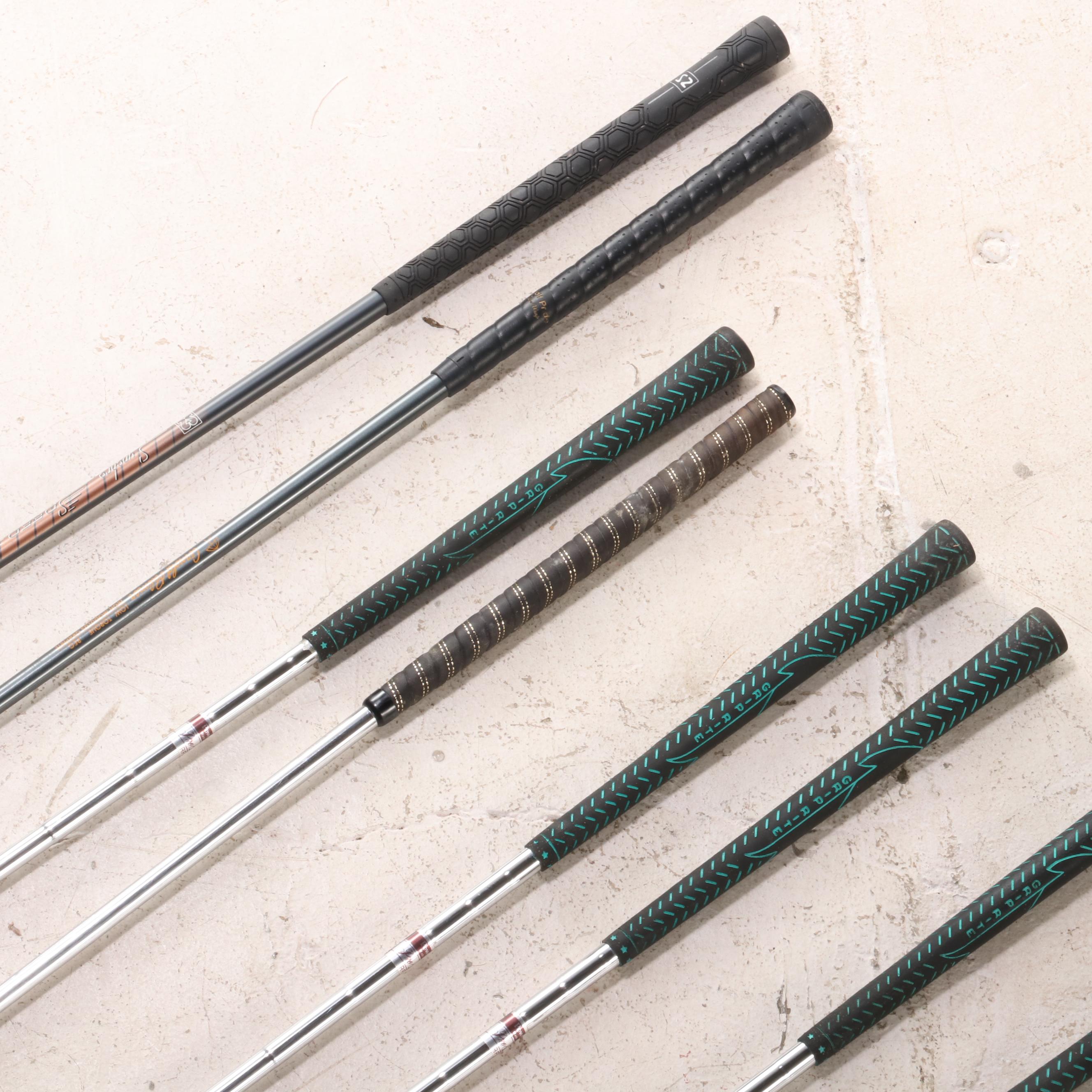 PowerBilt, Tru-Flite, Arnold Palmer, Cobra, and Other Golf Clubs with Bag