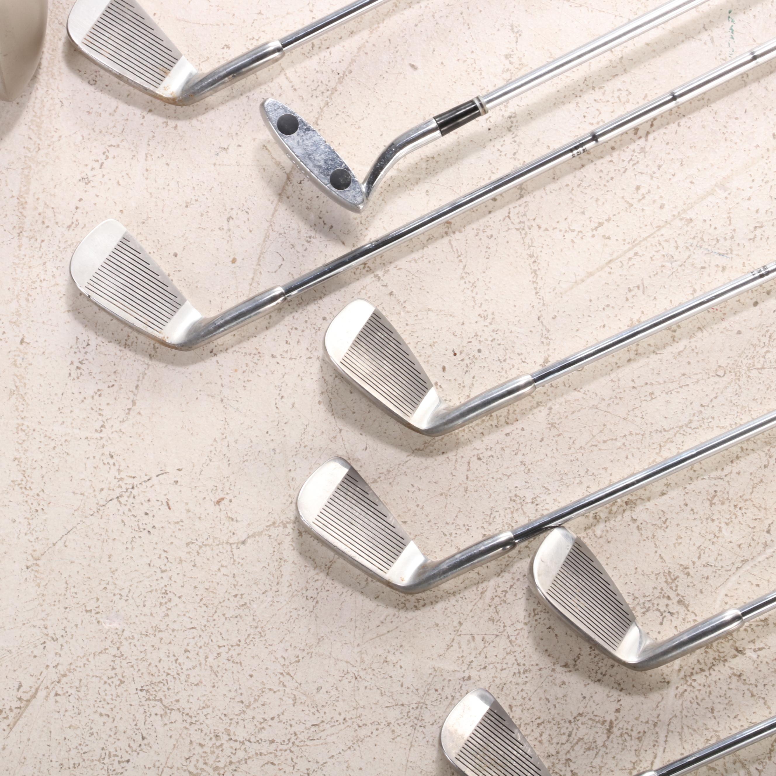 PowerBilt, Tru-Flite, Arnold Palmer, Cobra, and Other Golf Clubs with Bag