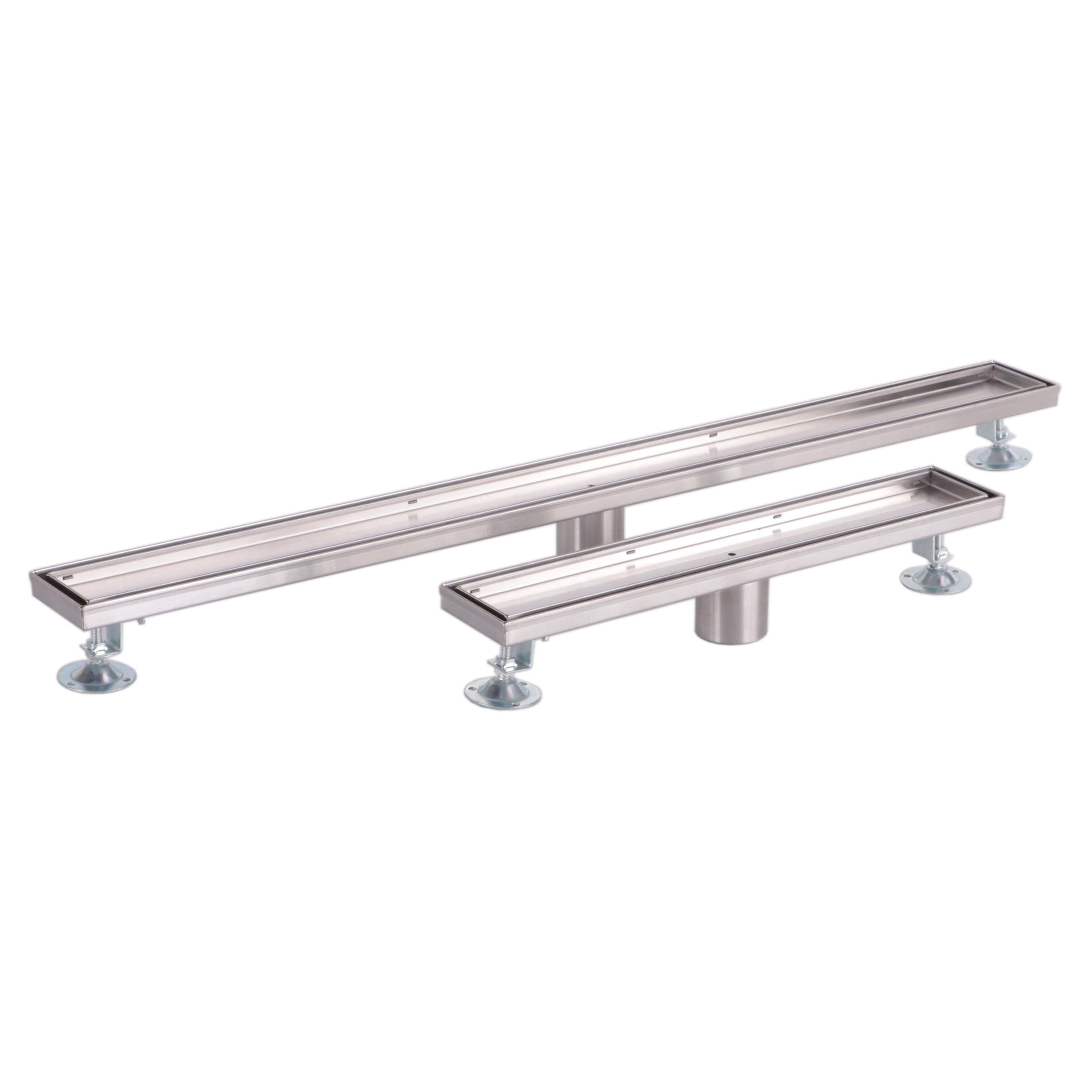 Brushed Stainless Steel Finish 18" and 36" Linear Tile-In Shower Drains