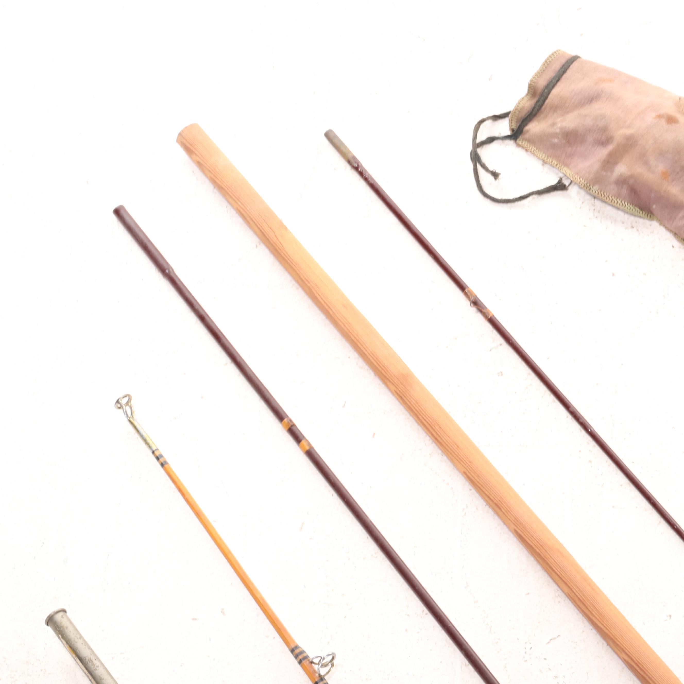 Montague and Other Fishing Rods with Deep Sea Bamboo Rod, Mid-20th C
