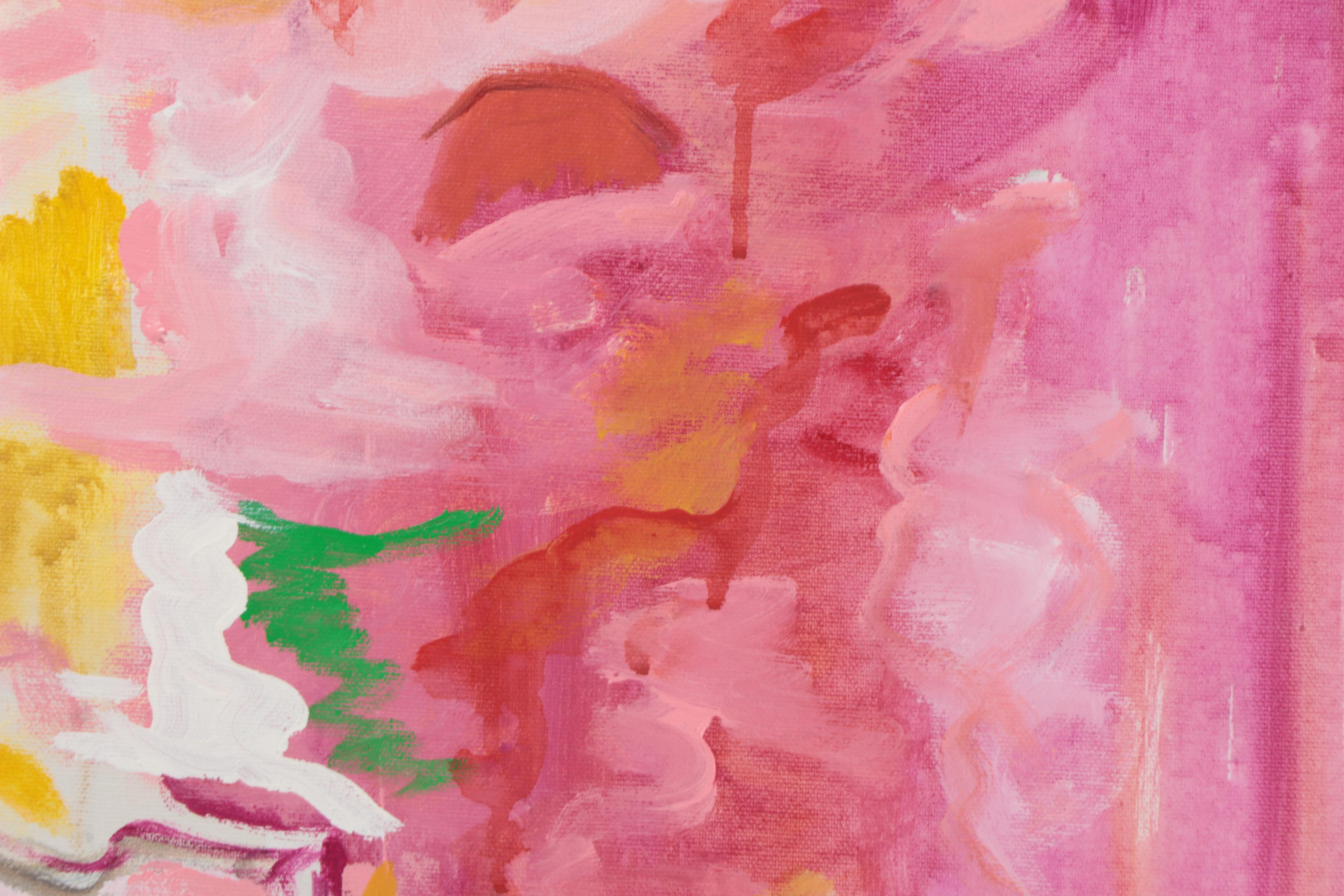 Marion Maas Modernist Floral Still Life Oil Painting