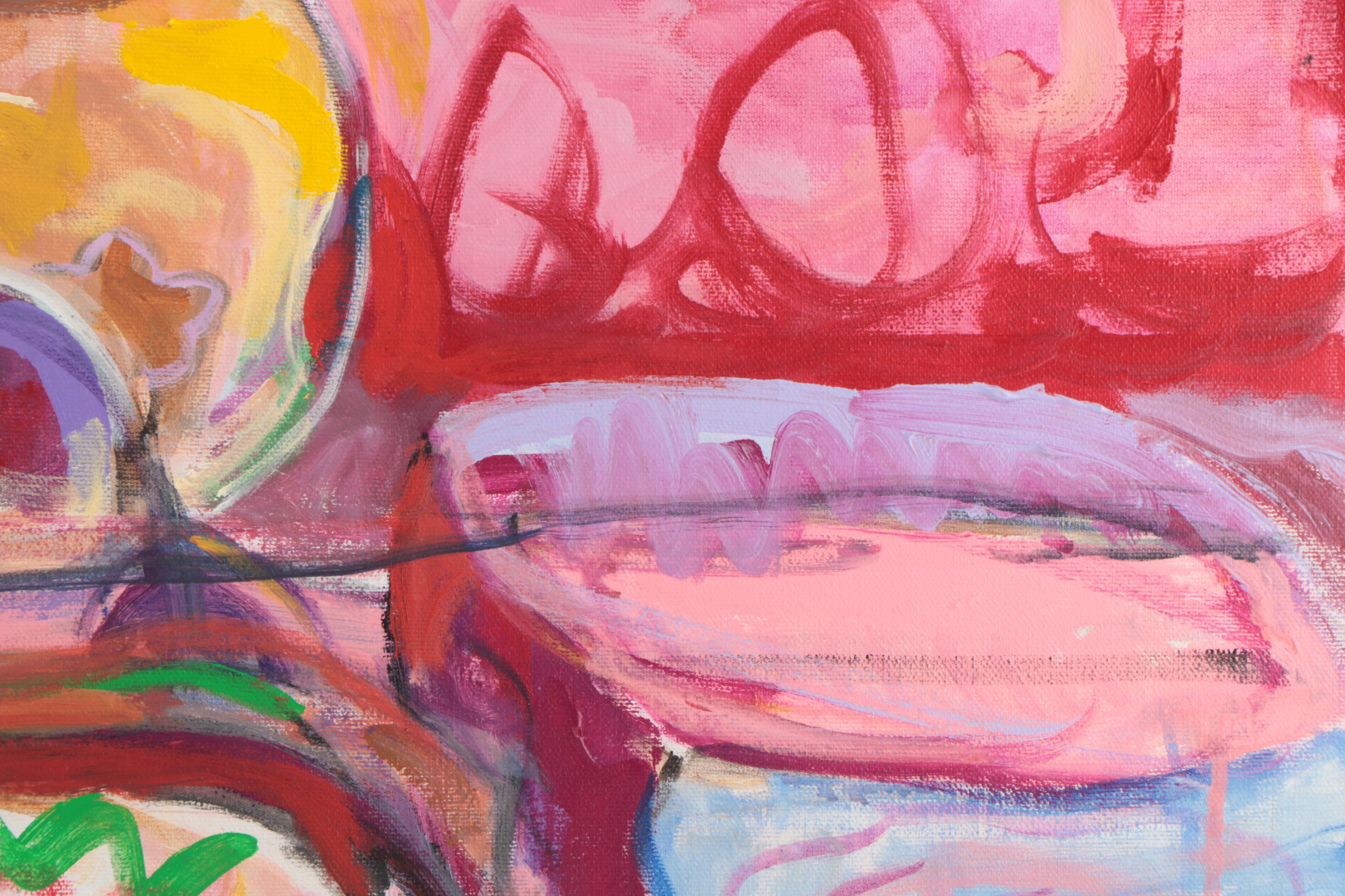 Marion Maas Modernist Floral Still Life Oil Painting