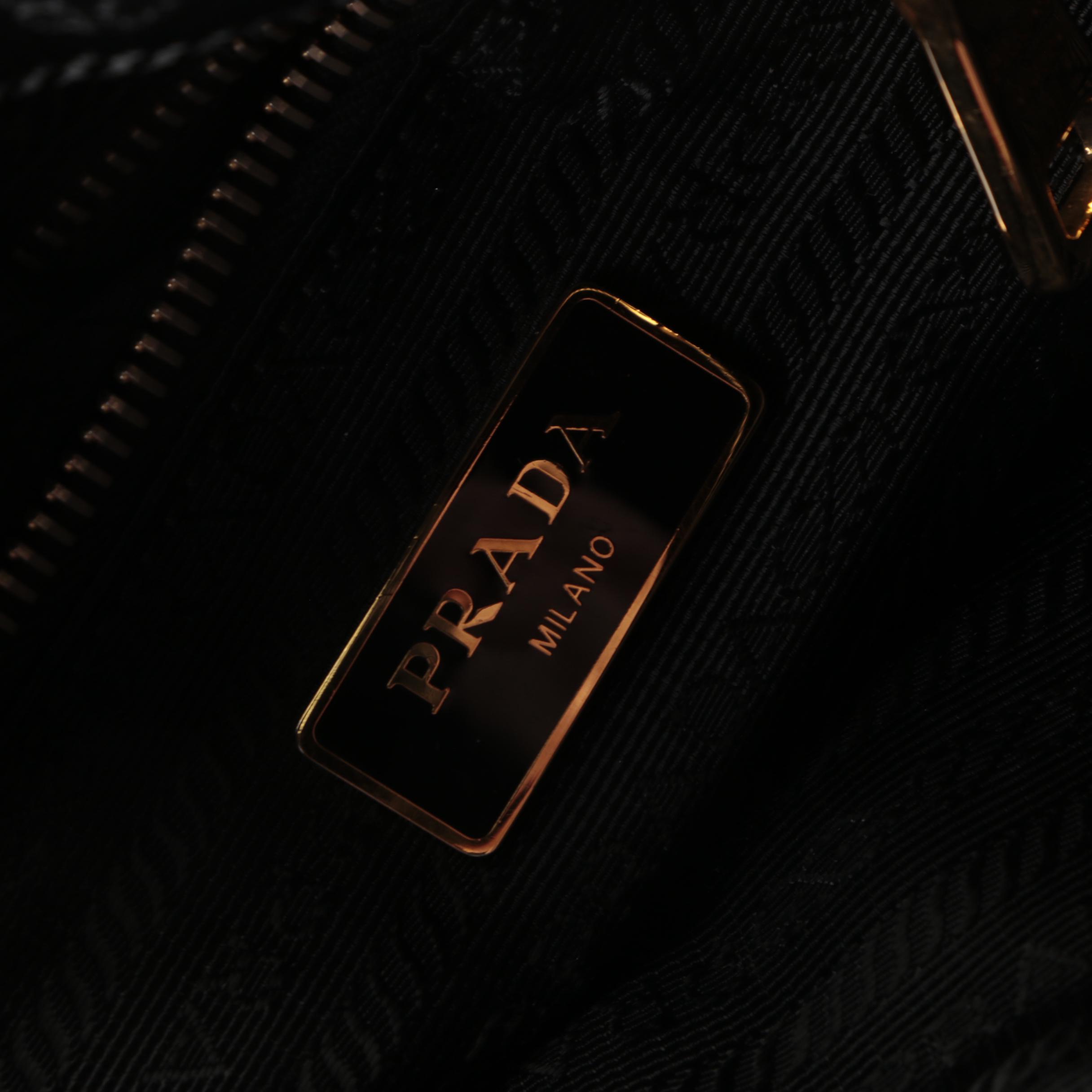 Prada Crossbody Bag in Black Nylon with Leather Trim