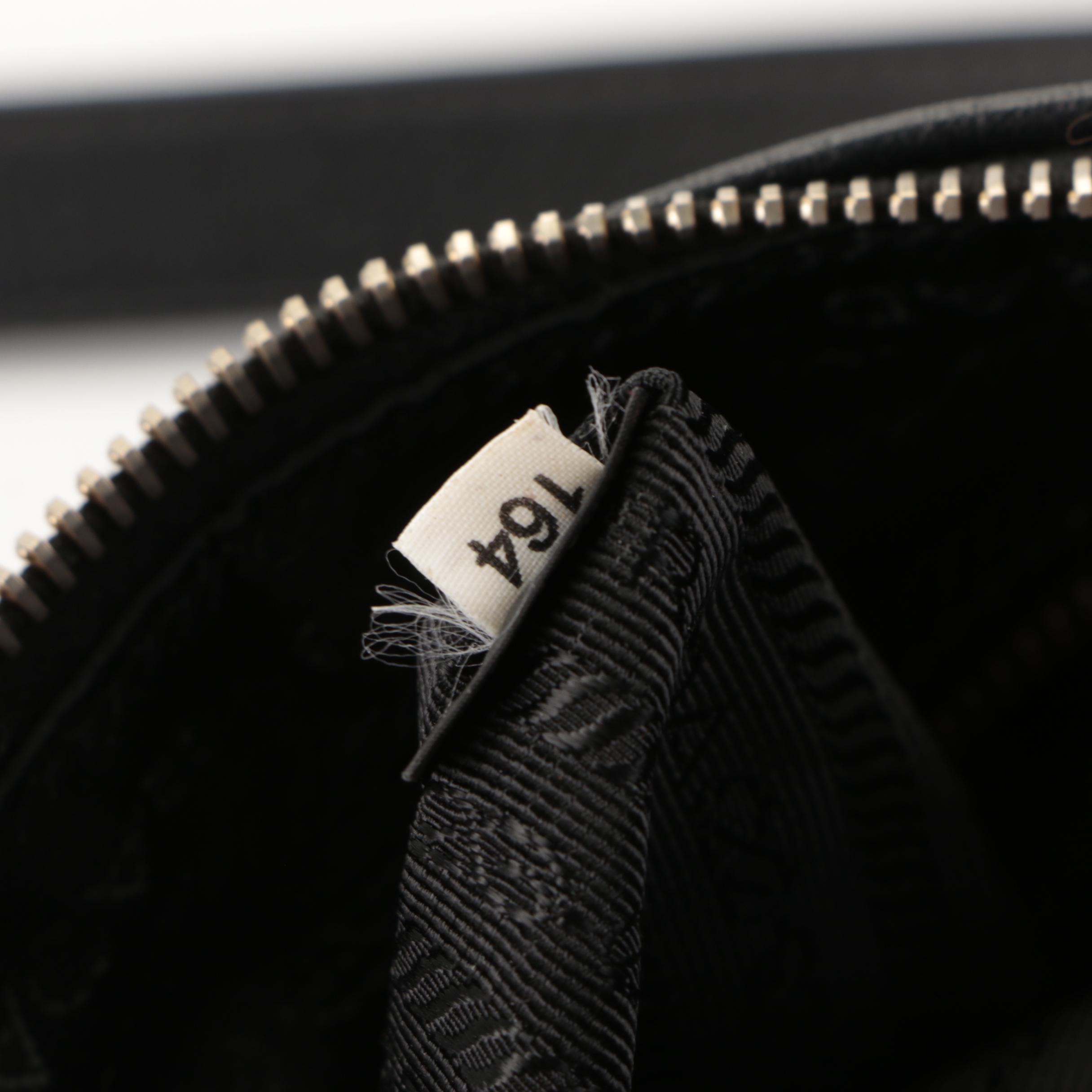 Prada Crossbody Bag in Black Nylon with Leather Trim