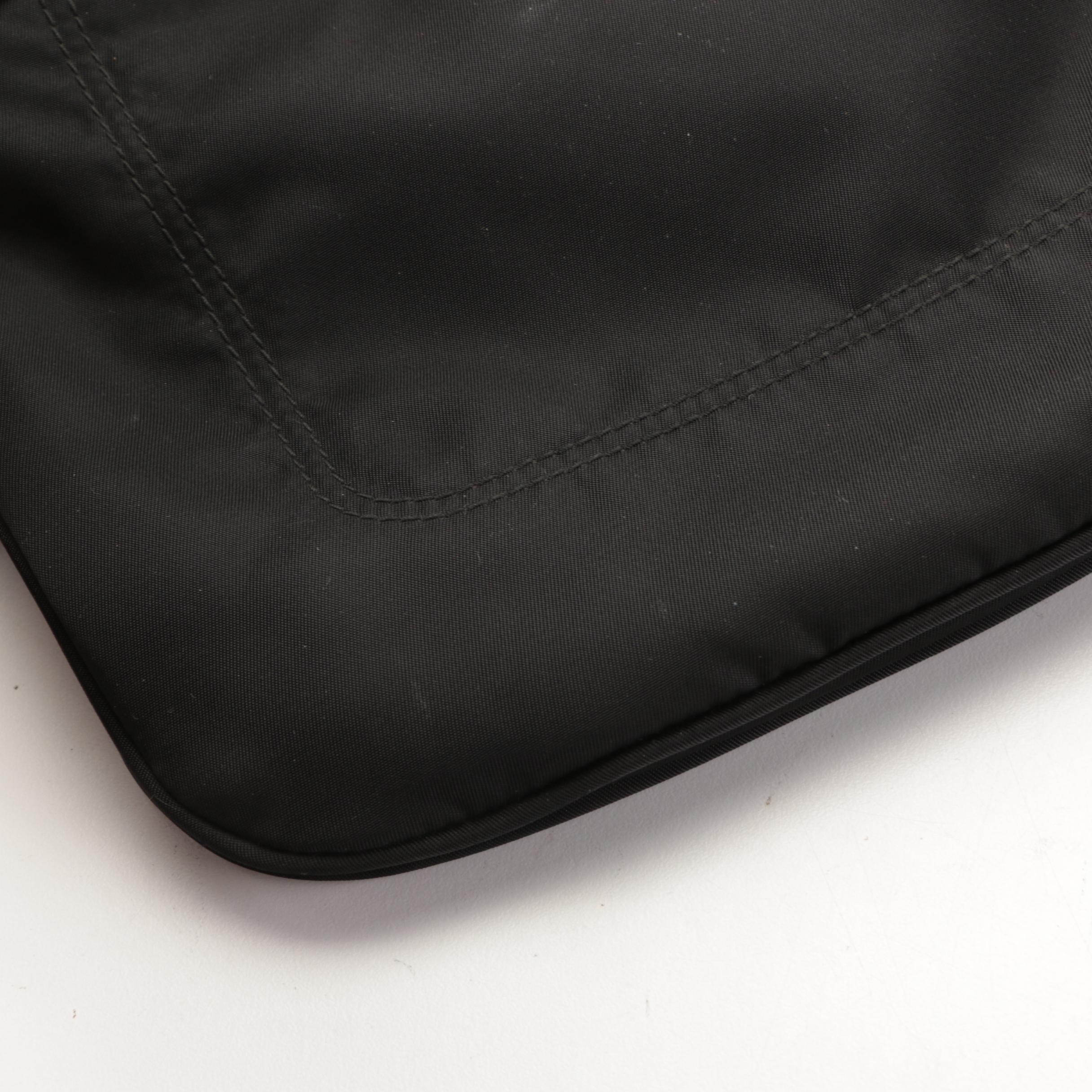 Prada Crossbody Bag in Black Nylon with Leather Trim