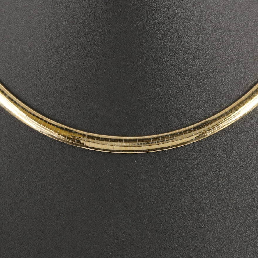 Italian 14K Omega Necklace