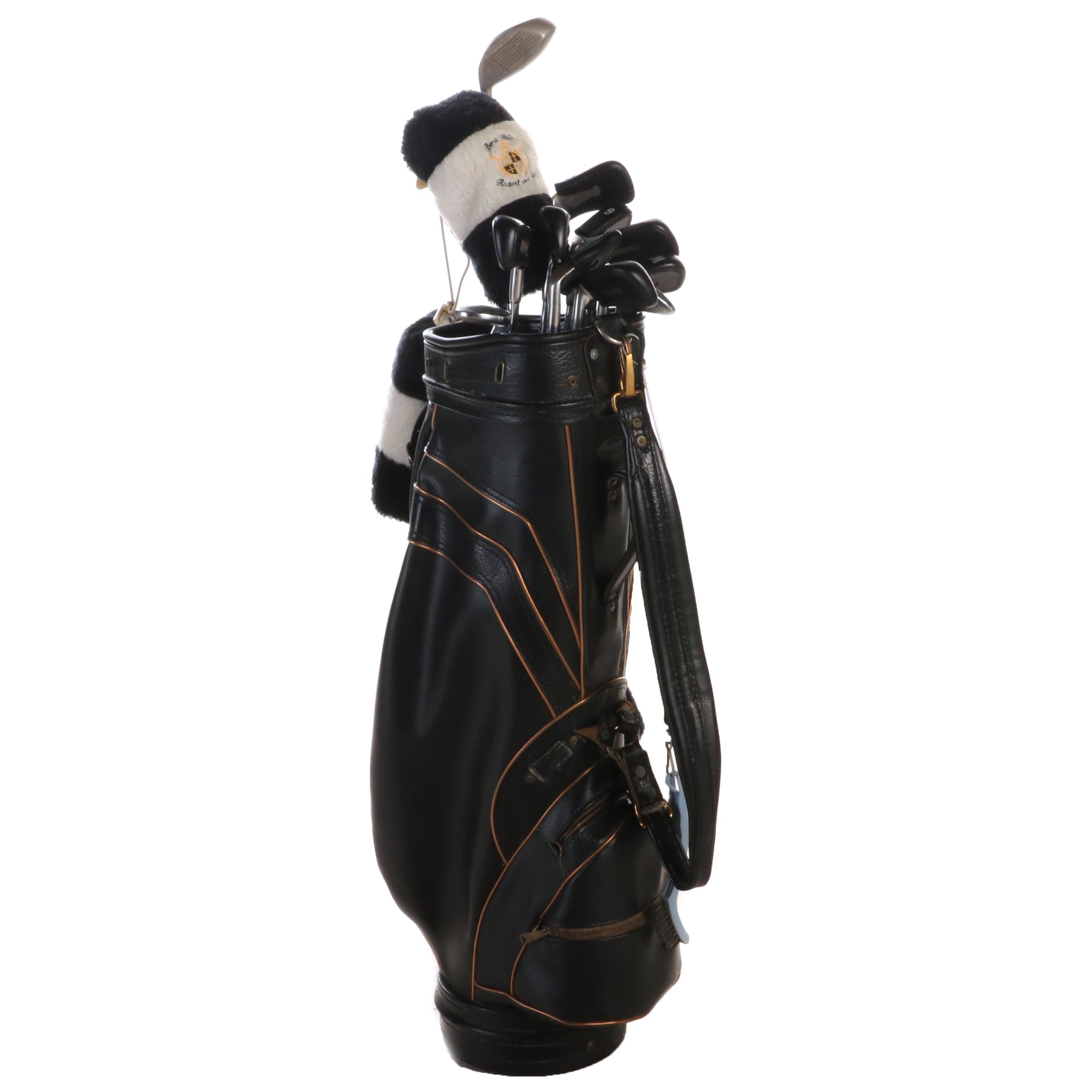 PowerBilt, Tru-Flite, Arnold Palmer, Cobra, and Other Golf Clubs with Bag