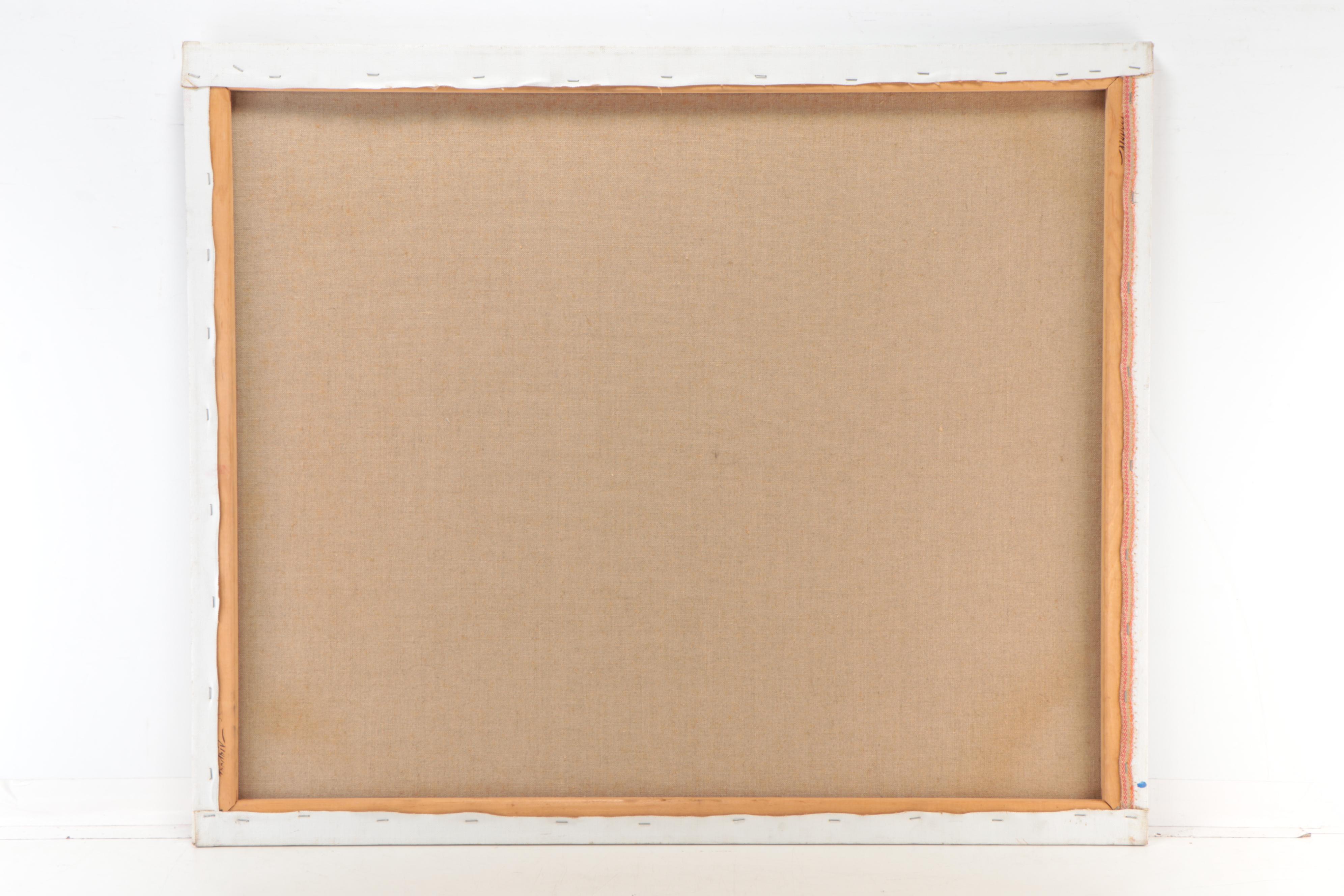 Marion Maas Modernist Portrait Oil Painting of Man Reading Newspaper