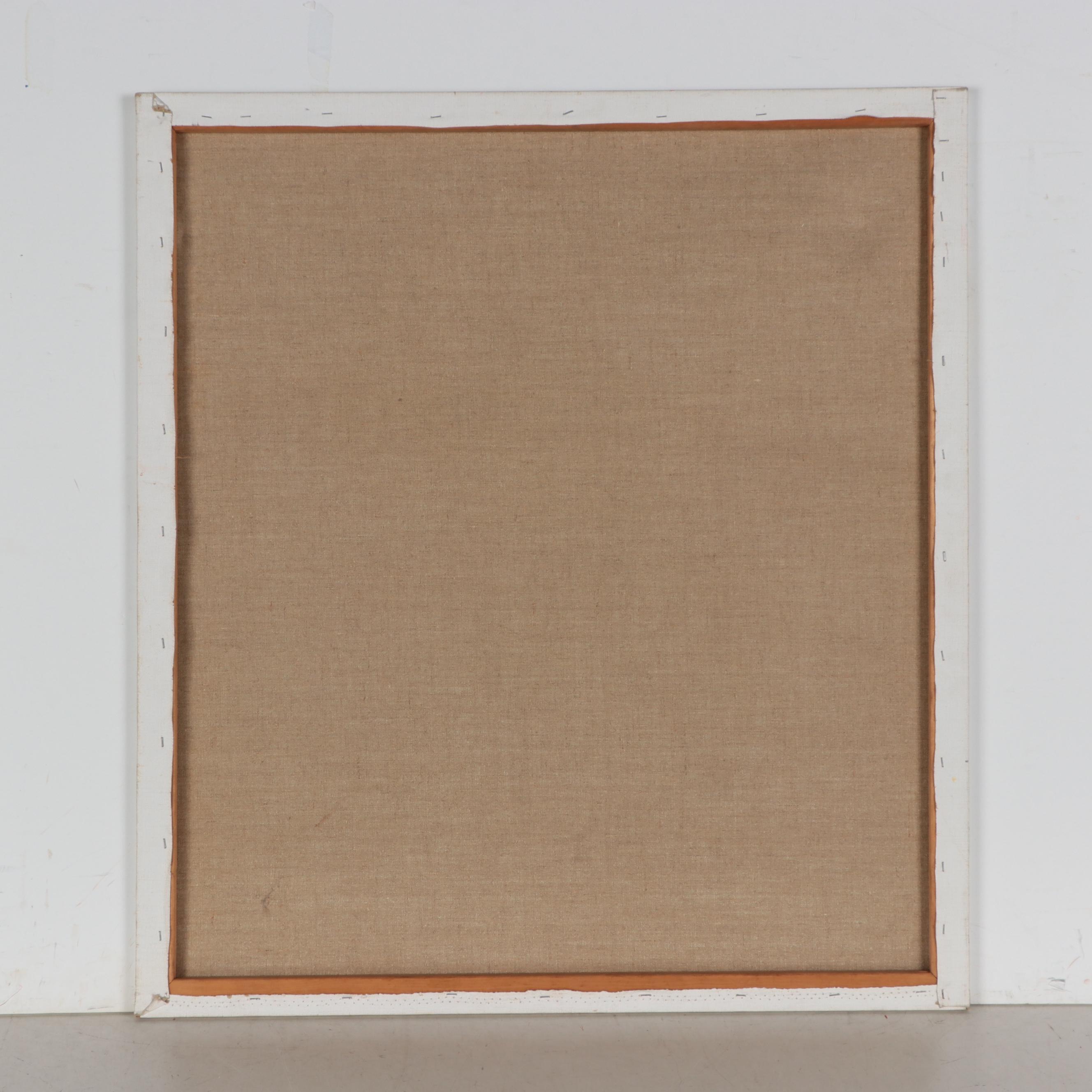 Marion Maas Modernist Portrait With Plants Oil Painting