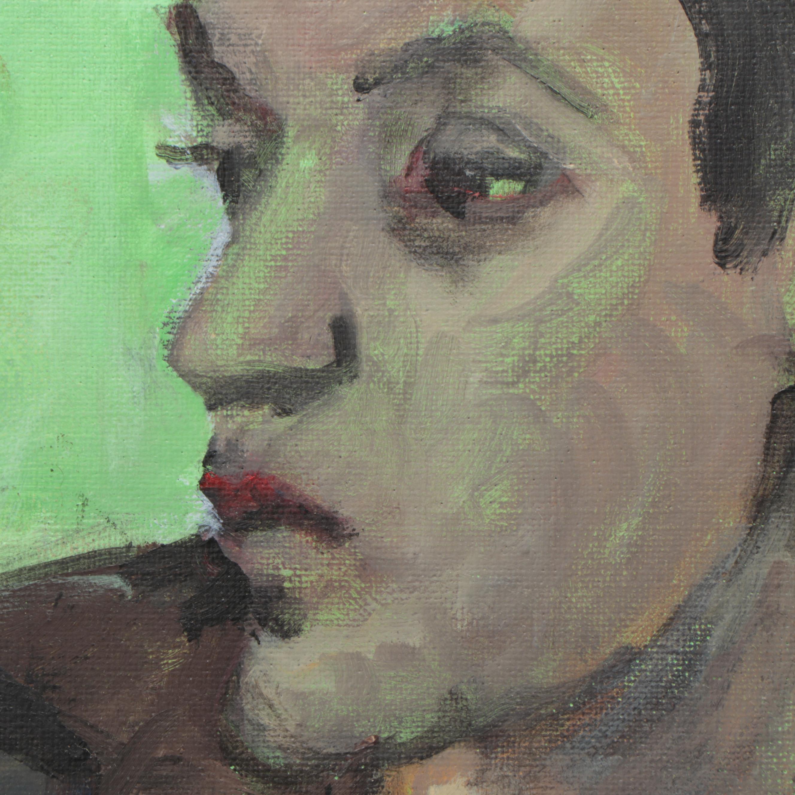 Marion Maas Modernist Portrait Oil Painting of Seated Figure