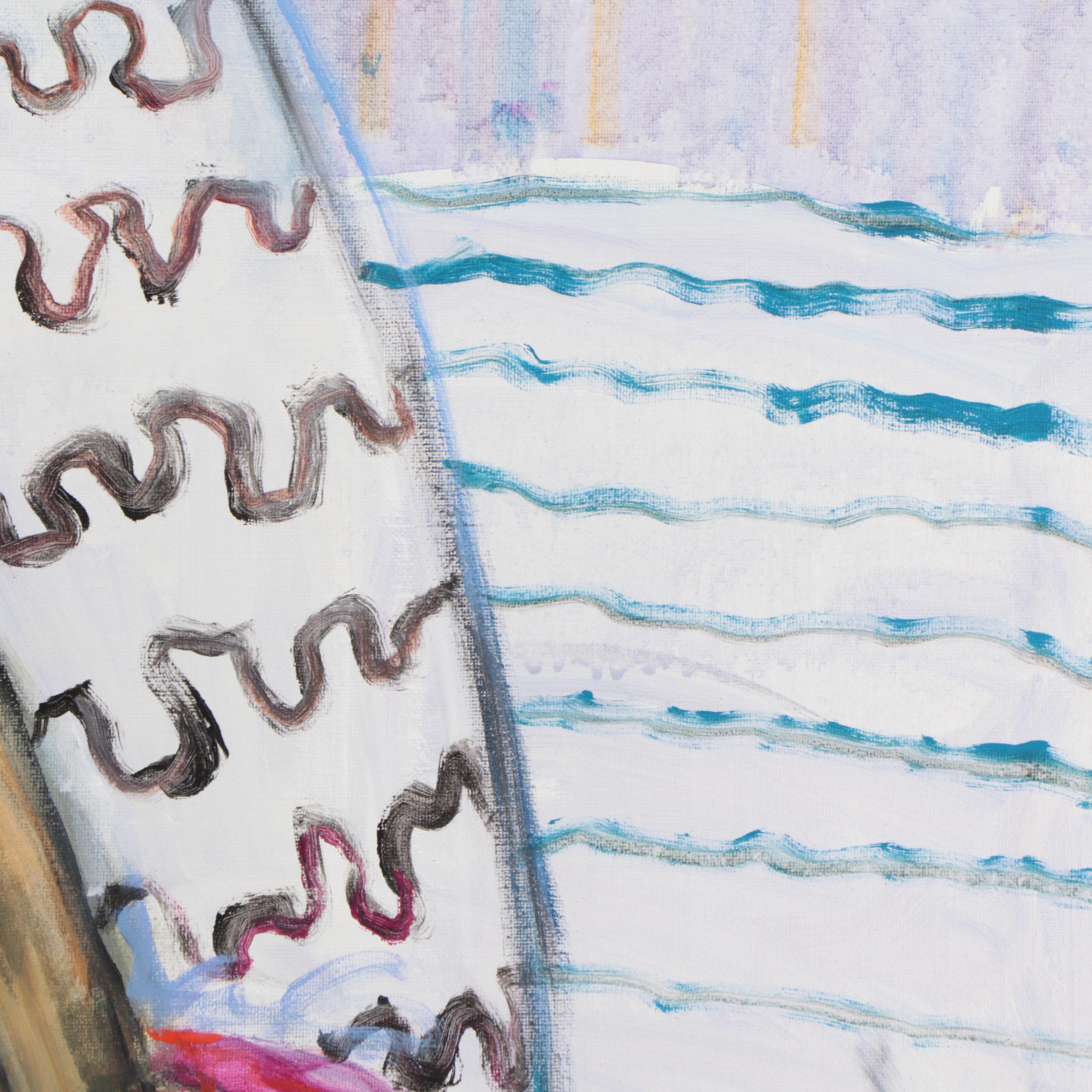 Marion Maas Modernist Portrait of Seated Woman Oil Painting