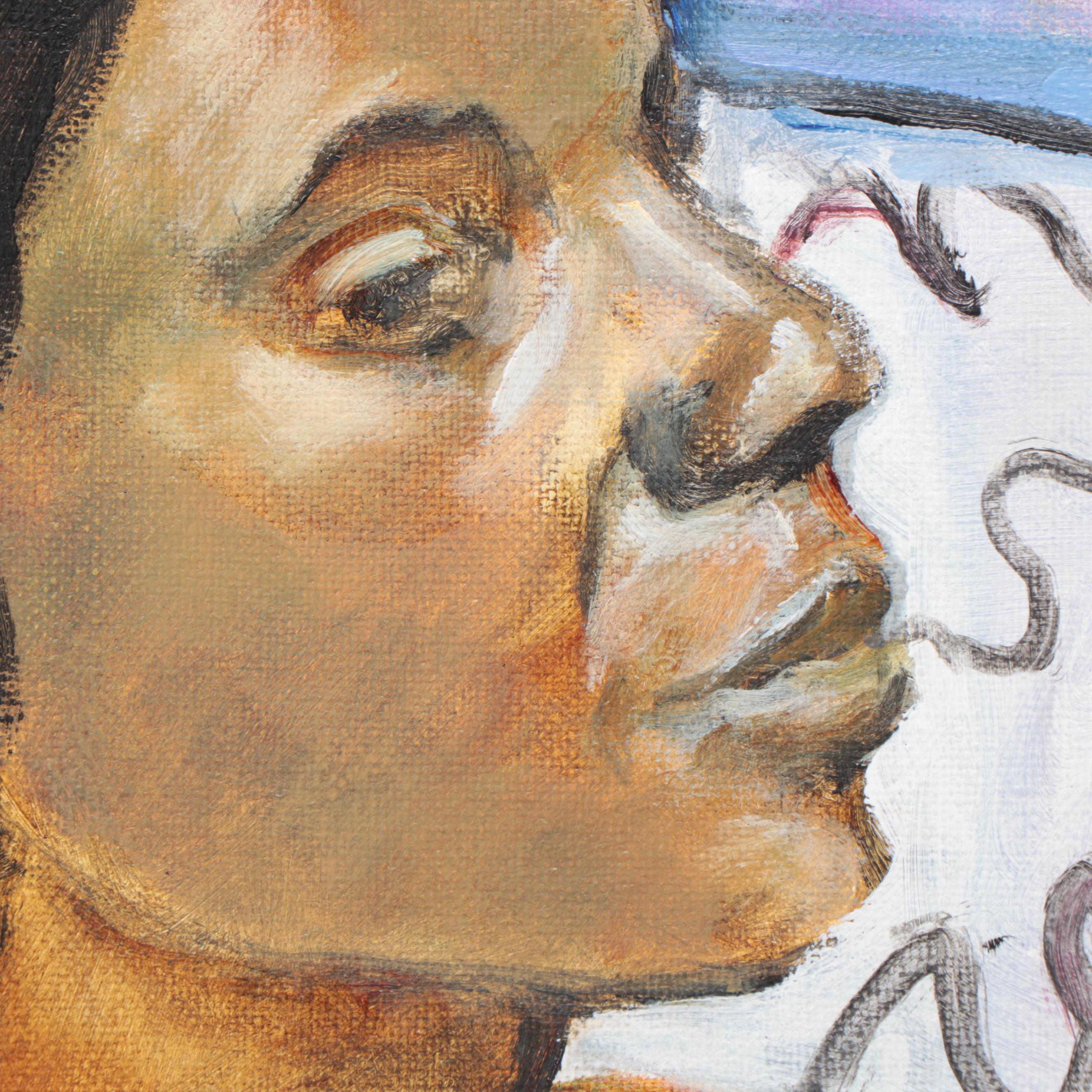 Marion Maas Modernist Portrait of Seated Woman Oil Painting