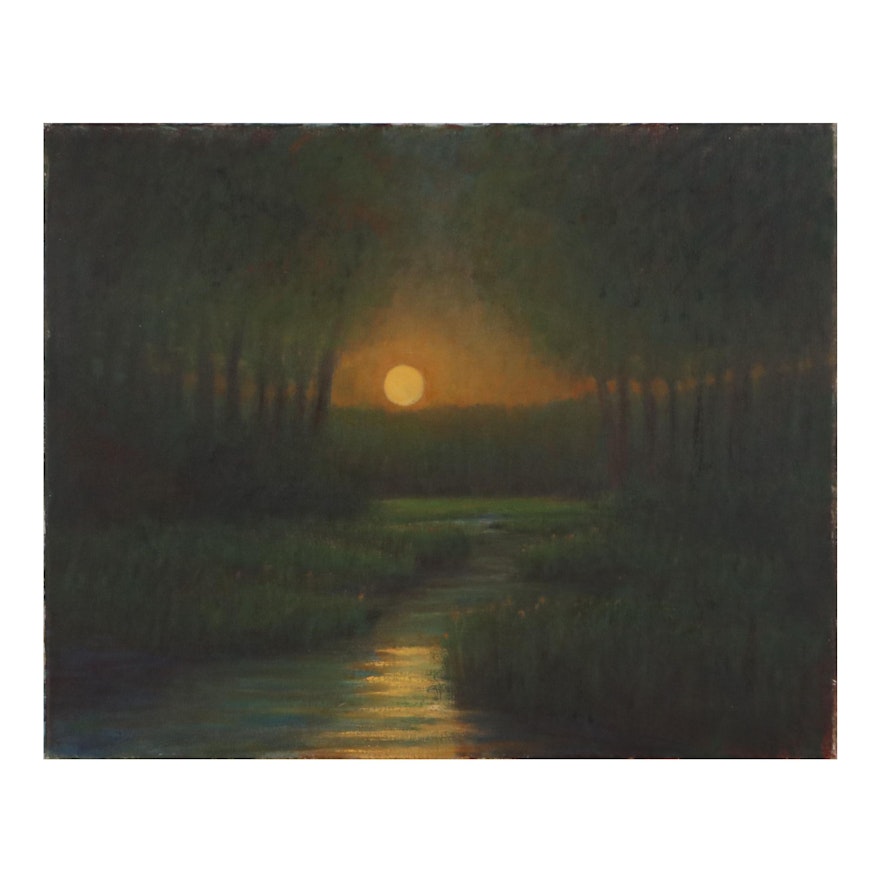 Nocturne Landscape Oil Painting