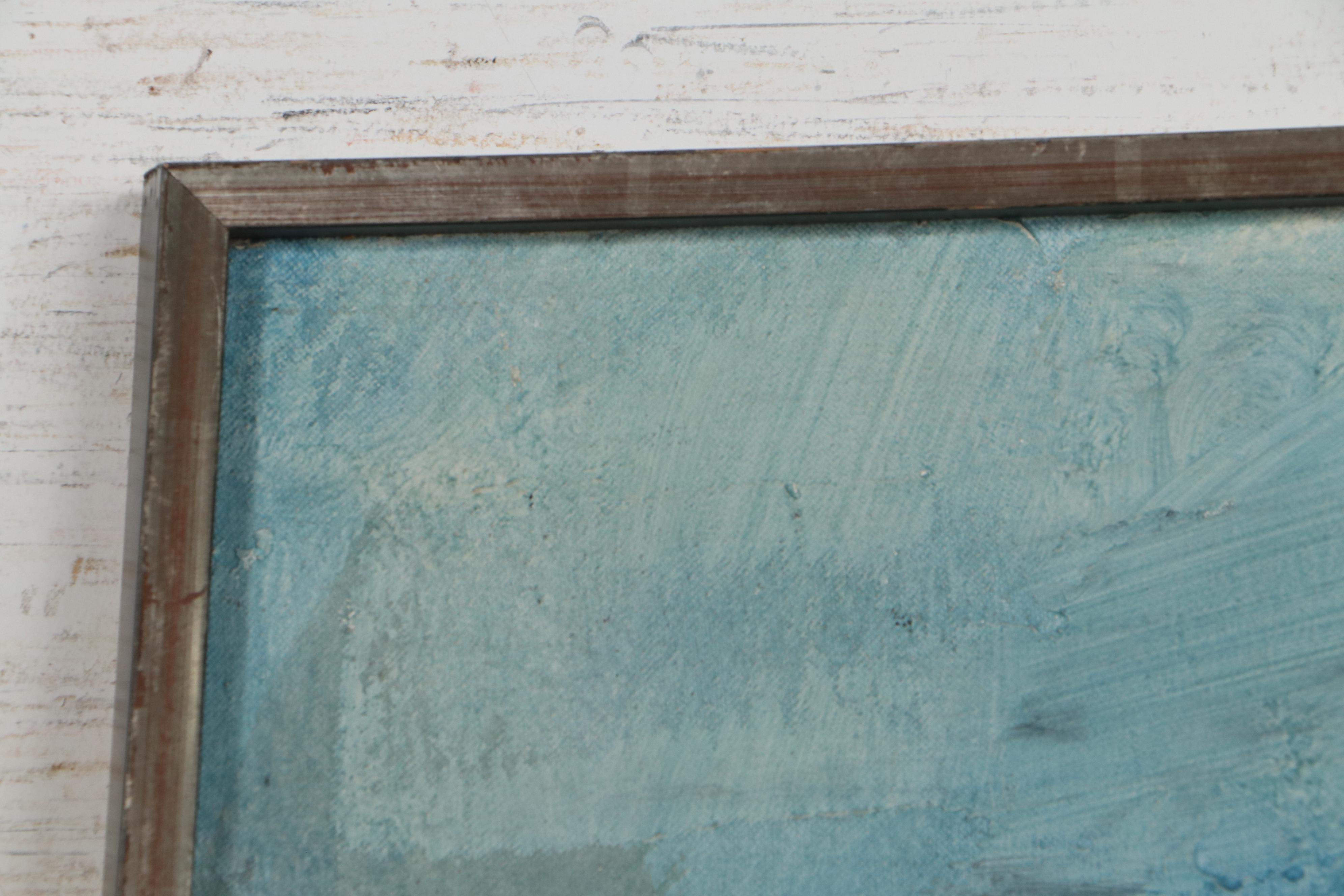 Gino Hollander Abstract Modern Mixed Media Painting, 1964