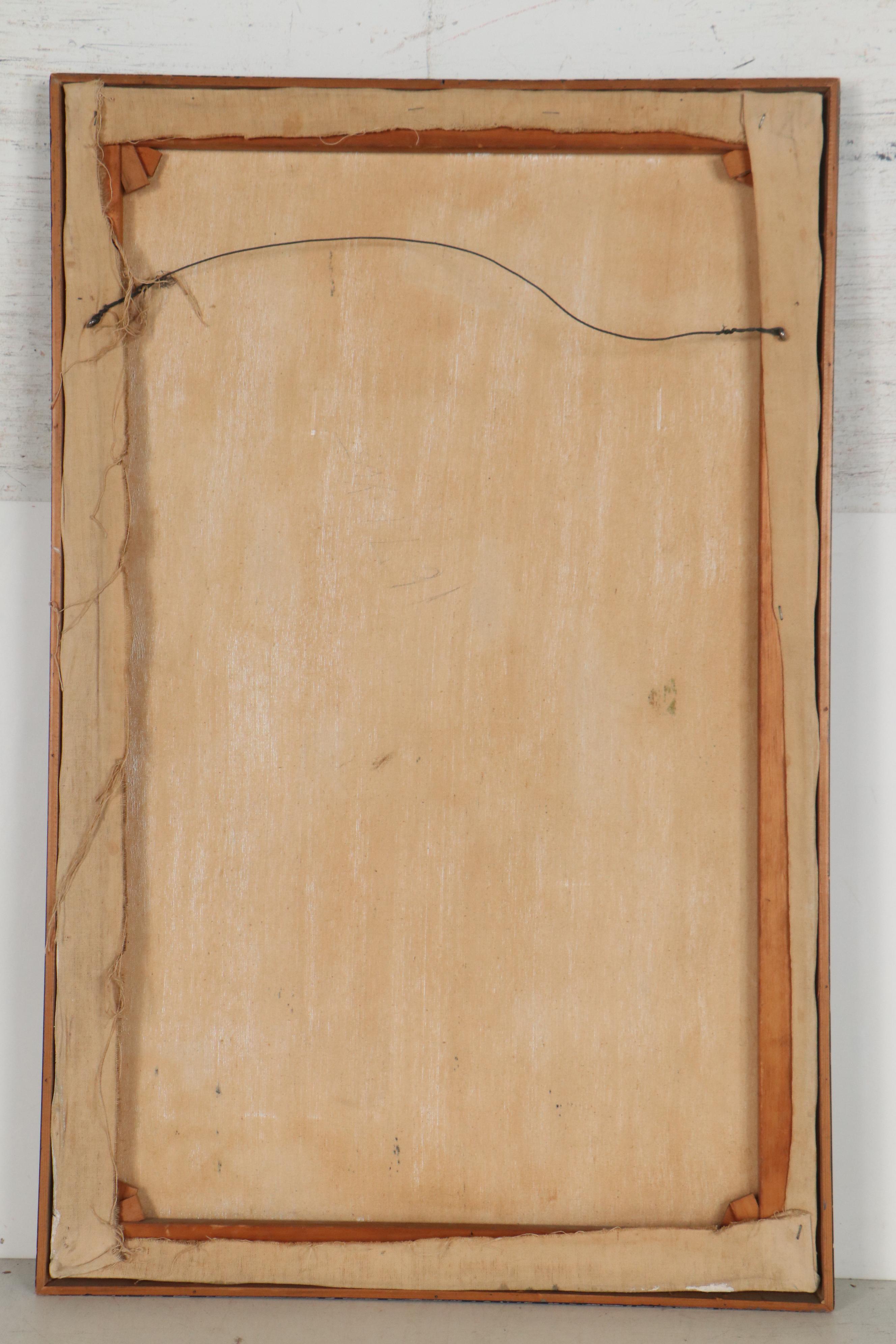 Gino Hollander Abstract Modern Mixed Media Painting, 1964