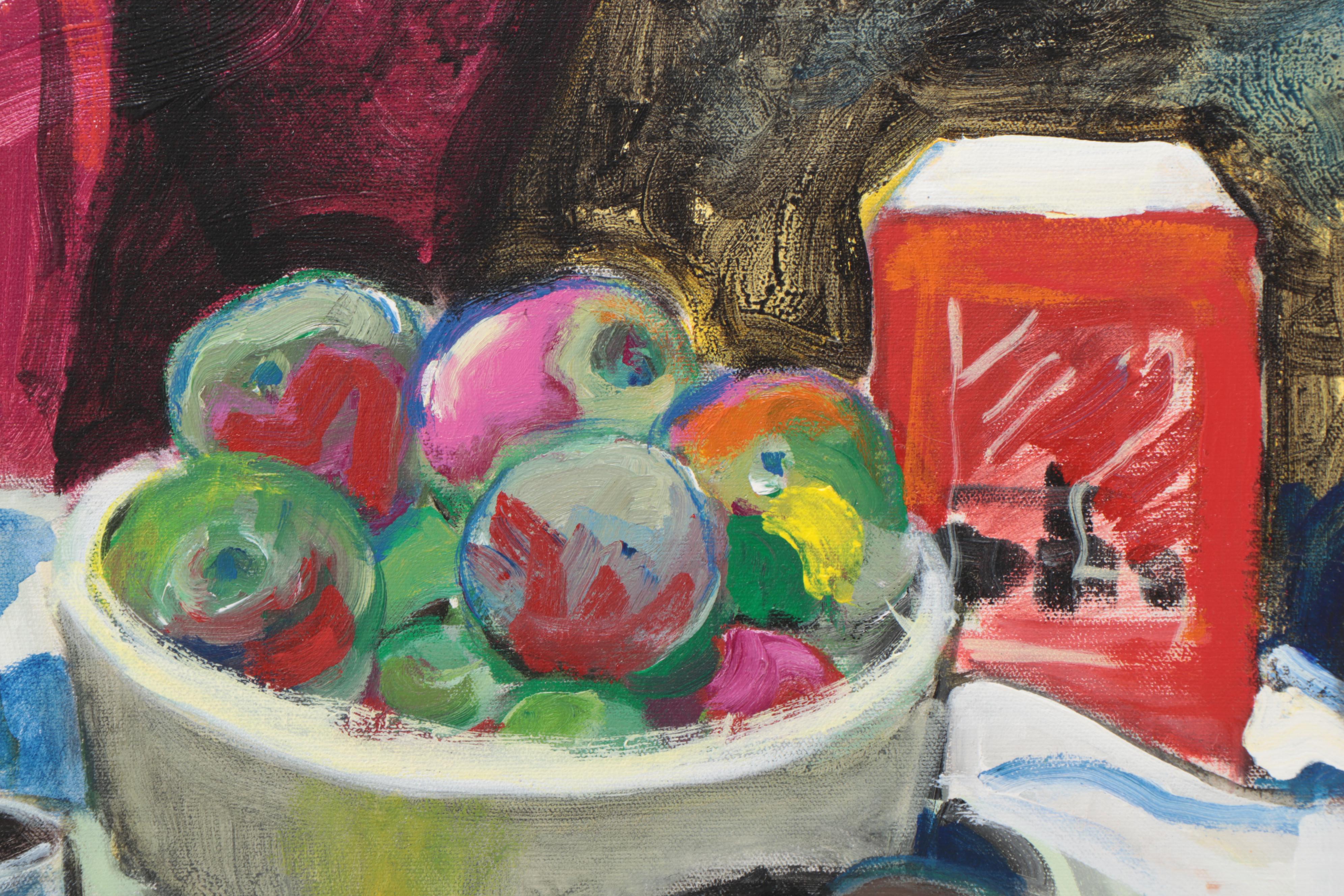 Marion Maas Modernist Still Life Oil and Acrylic Painting