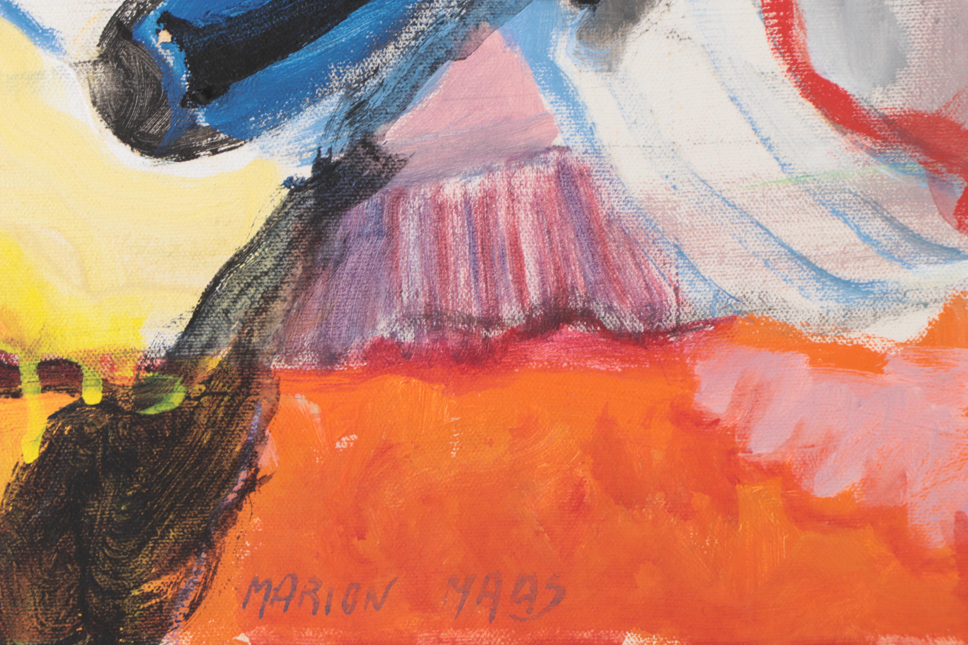 Marion Maas Modernist Still Life Oil and Acrylic Painting