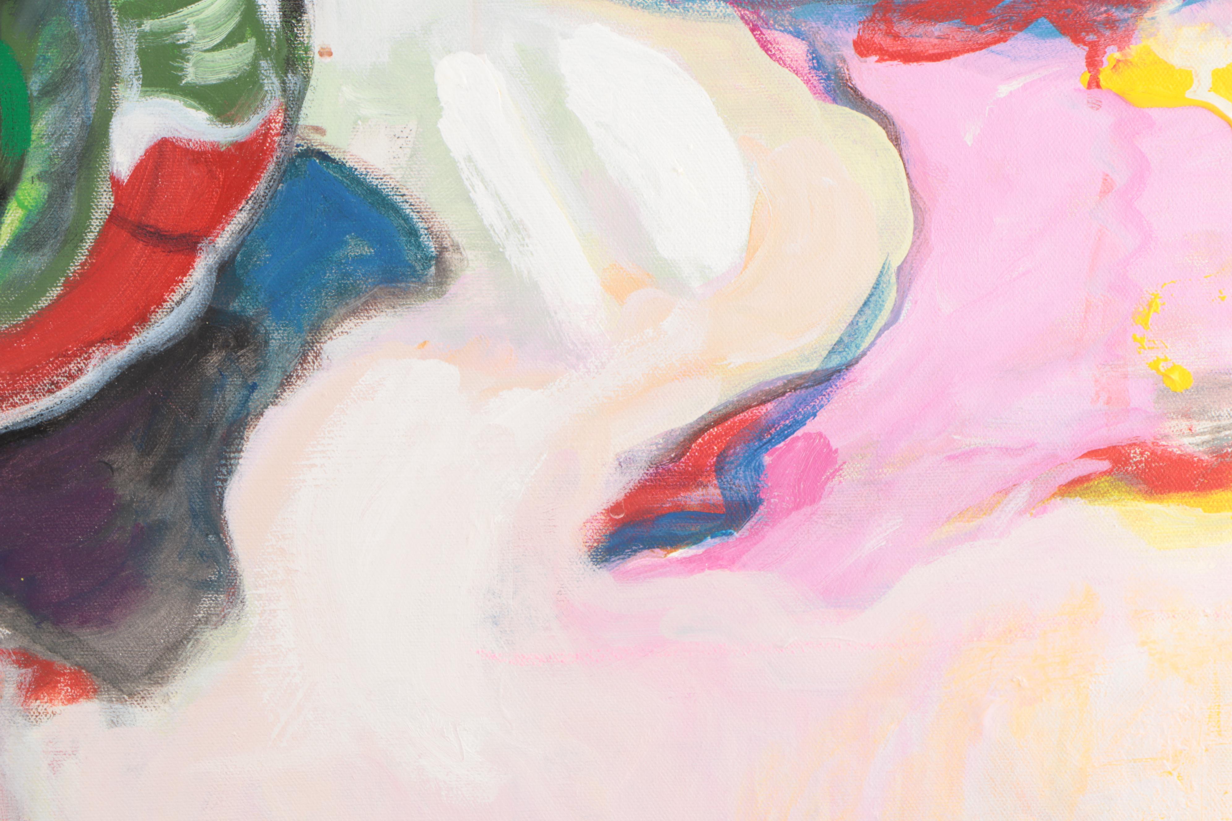 Marion Maas Modernist Still Life Oil and Acrylic Painting