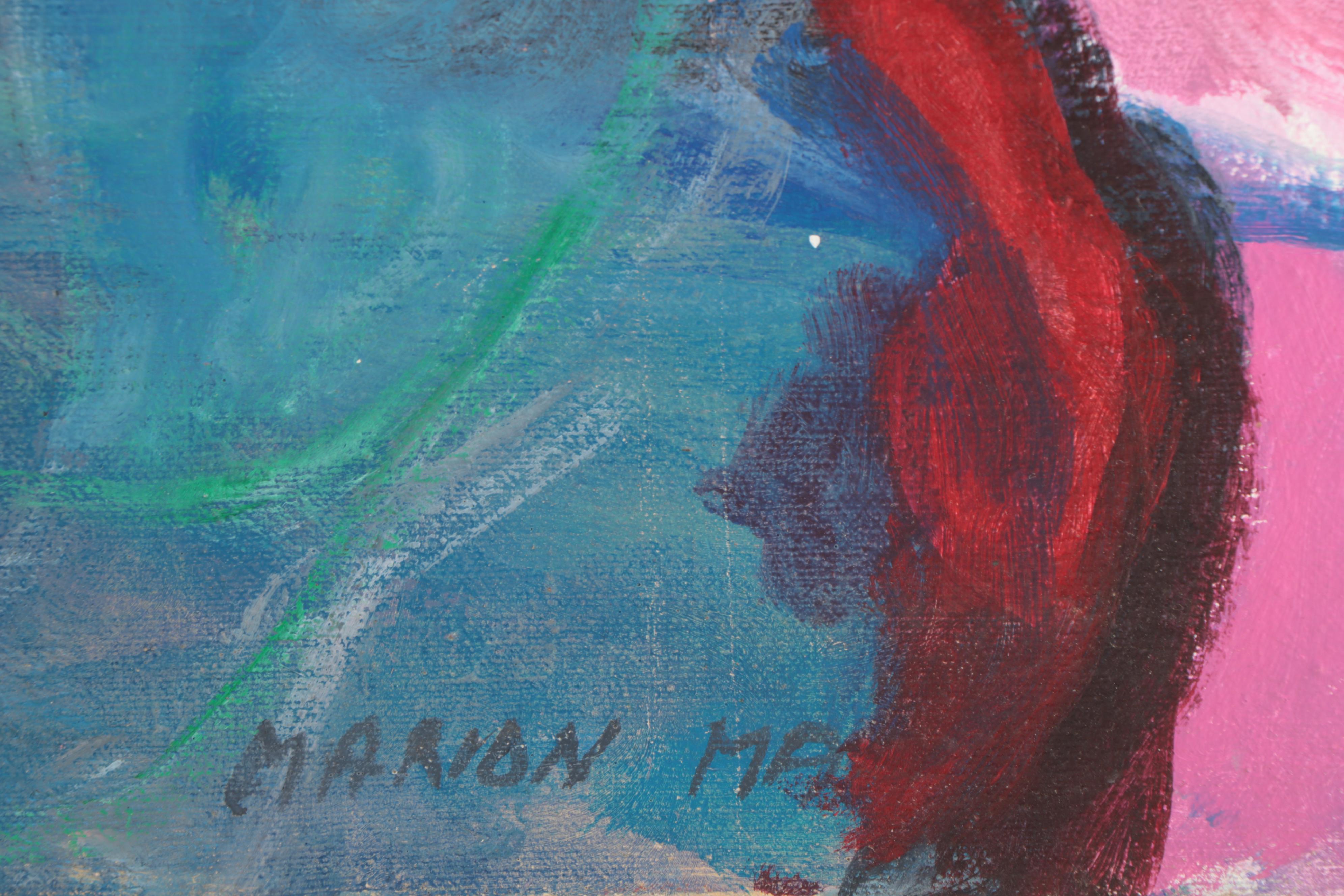 Marion Maas Modernist Oil Painting of Residential Landscape