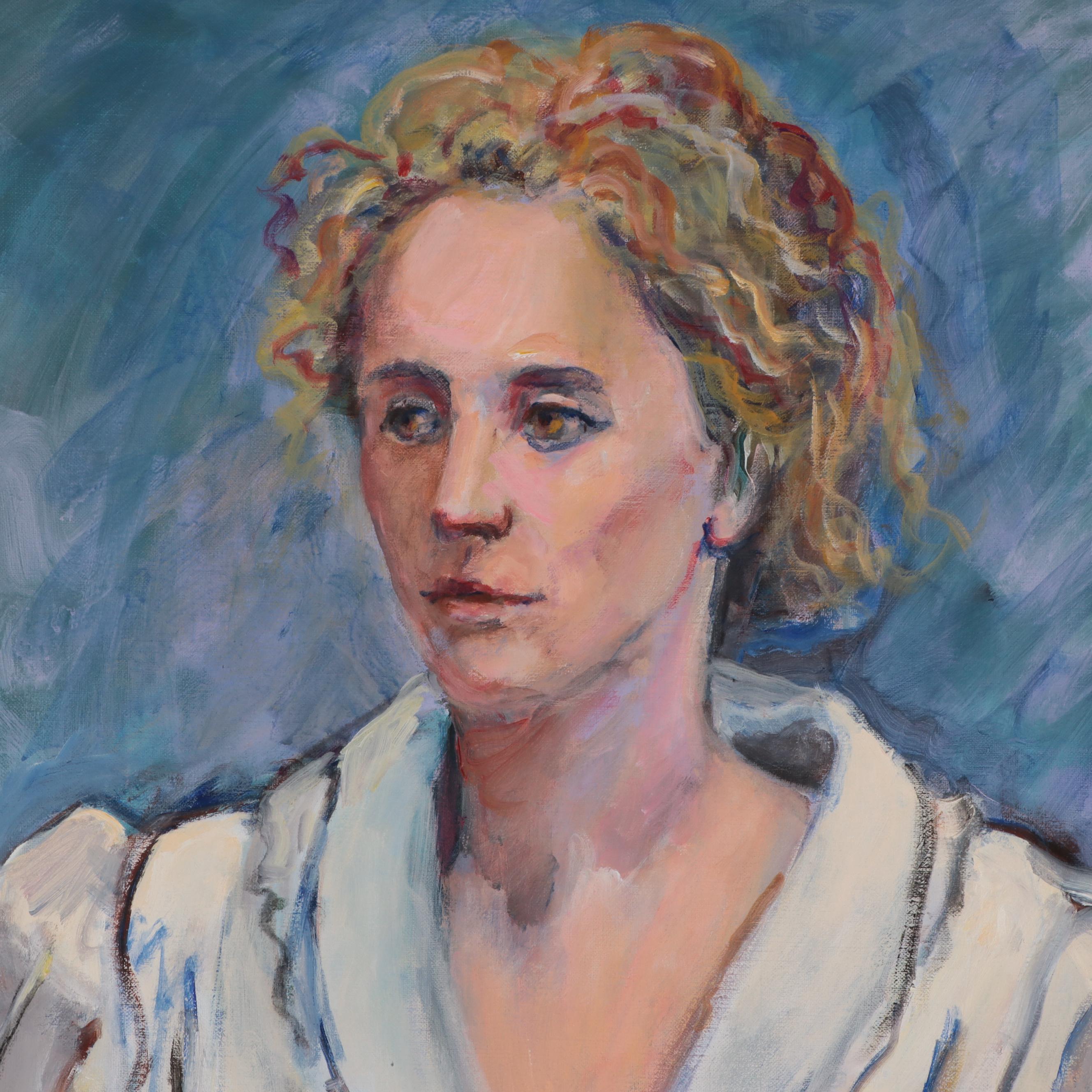 Marion Maas Modernist Portrait Oil Painting