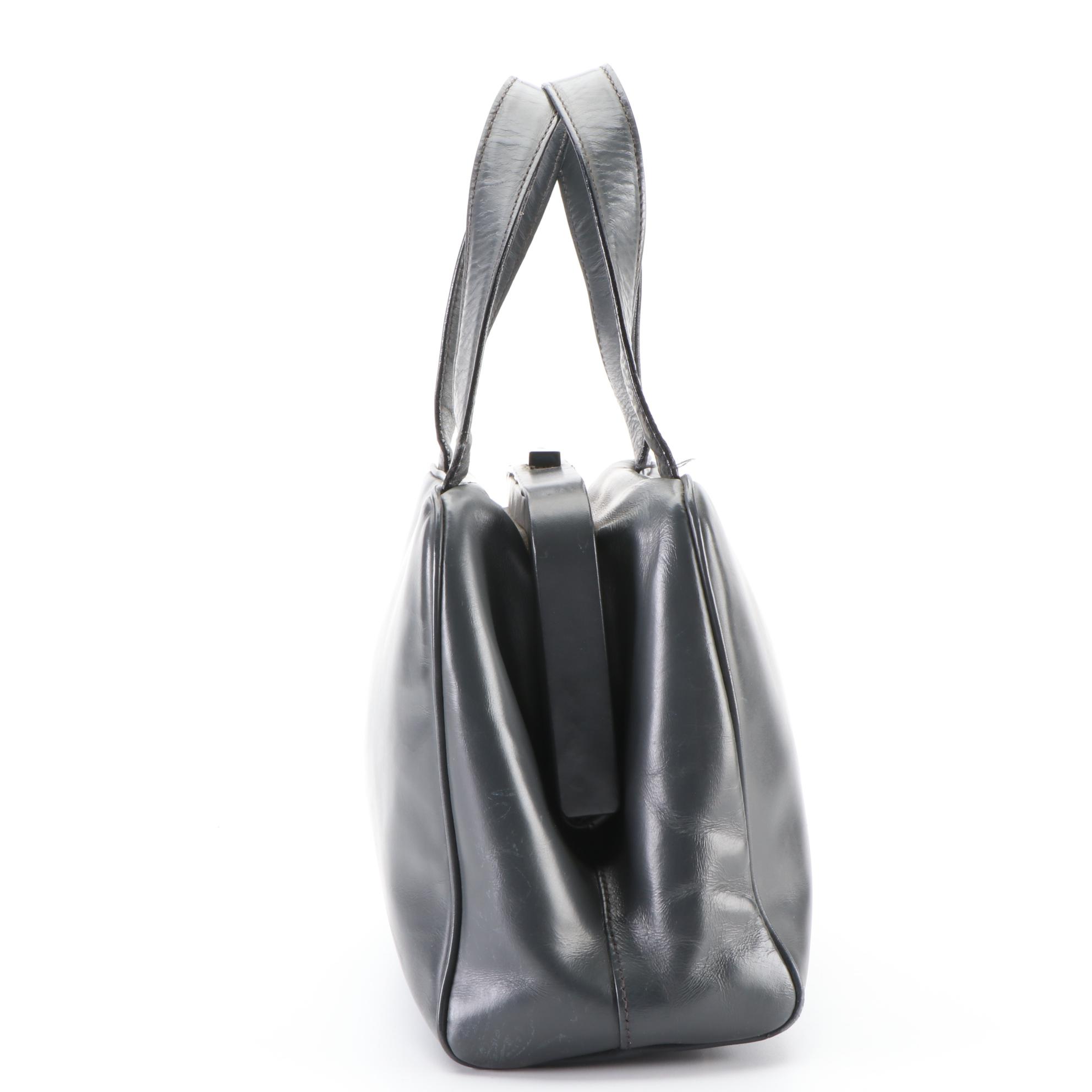 Prada Small Hard Frame Bag in Grey Calfskin Leather