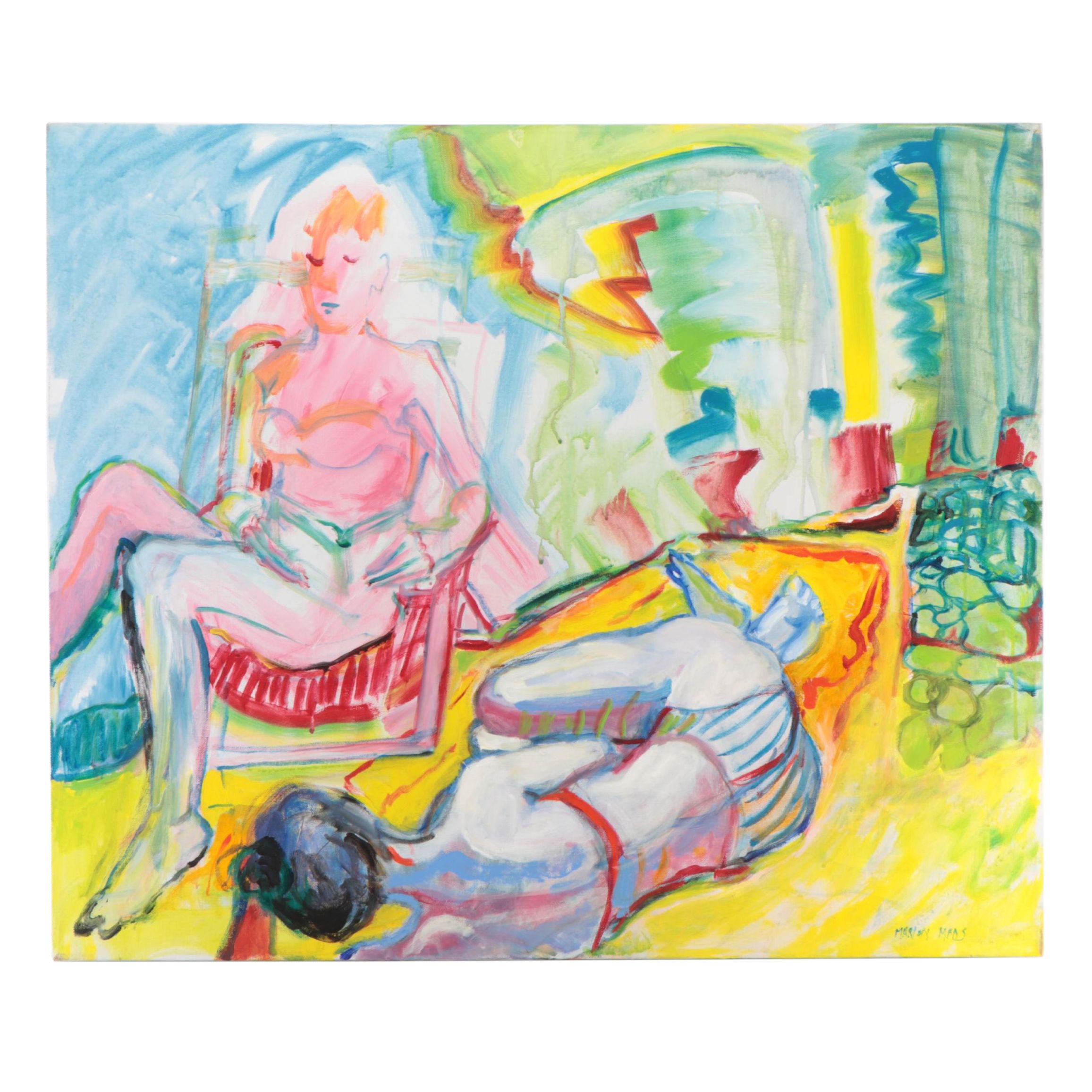 Marion Maas Modernist Figurative Oil Painting
