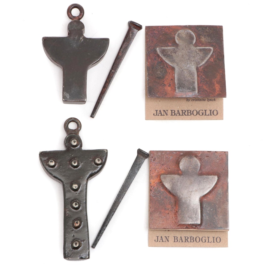 Jan Barboglio Metal Guardian Angels with Nails Figurines