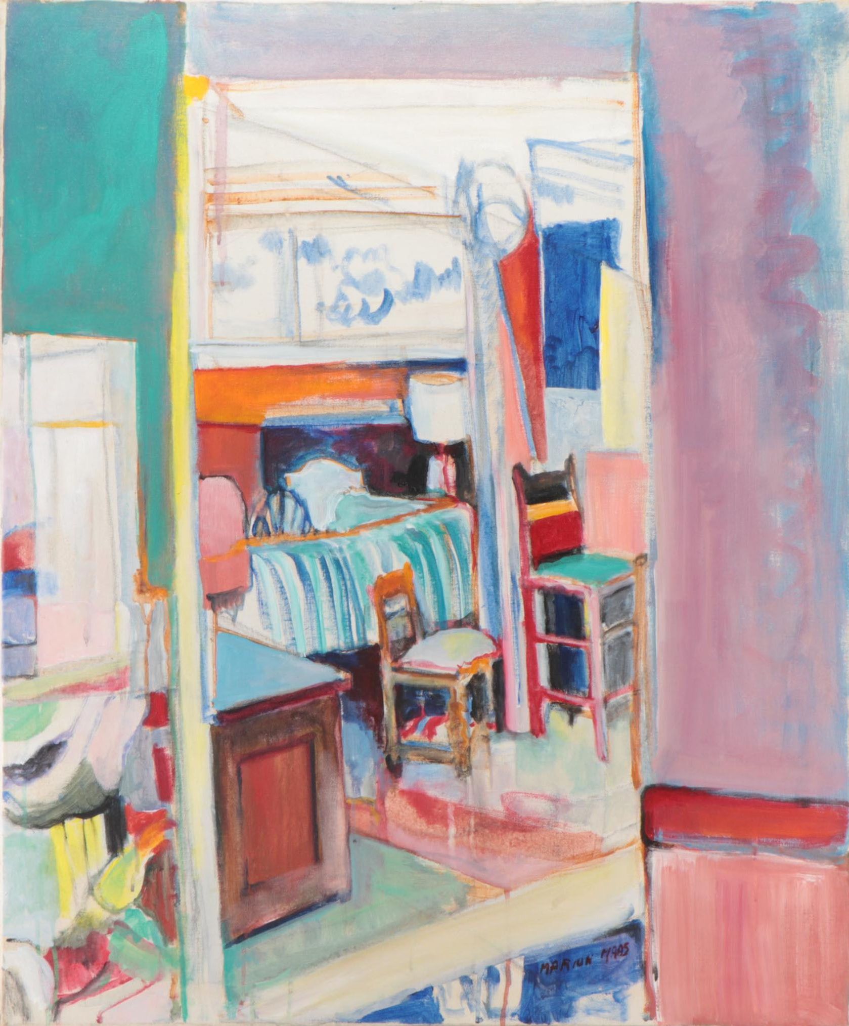 Marion Maas Interior Scene Oil Painting