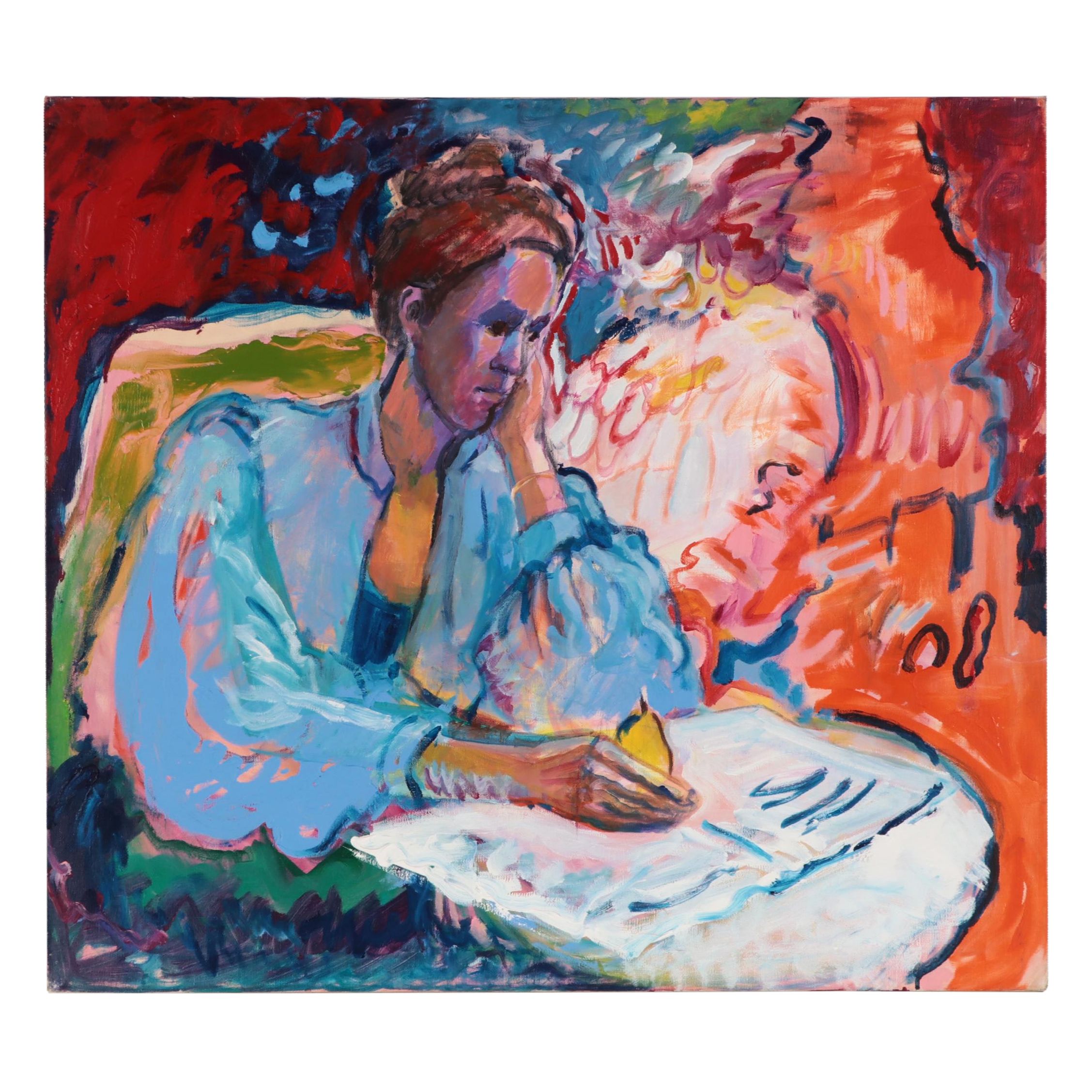 Marion Maas Modernist Figurative Oil Painting