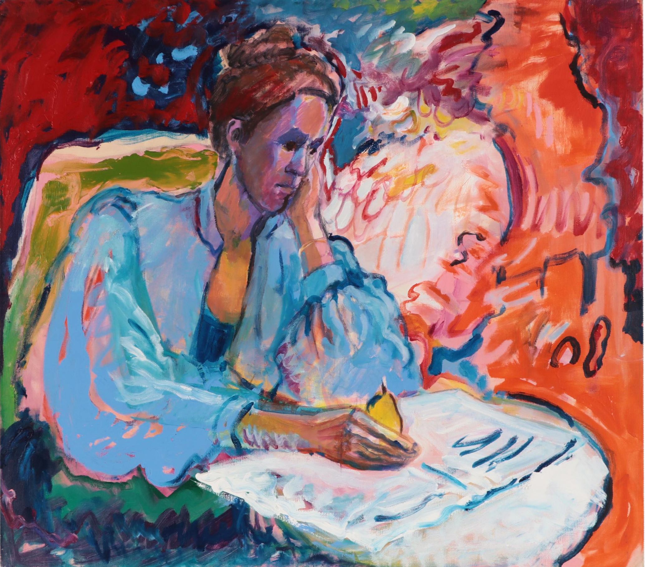 Marion Maas Modernist Figurative Oil Painting