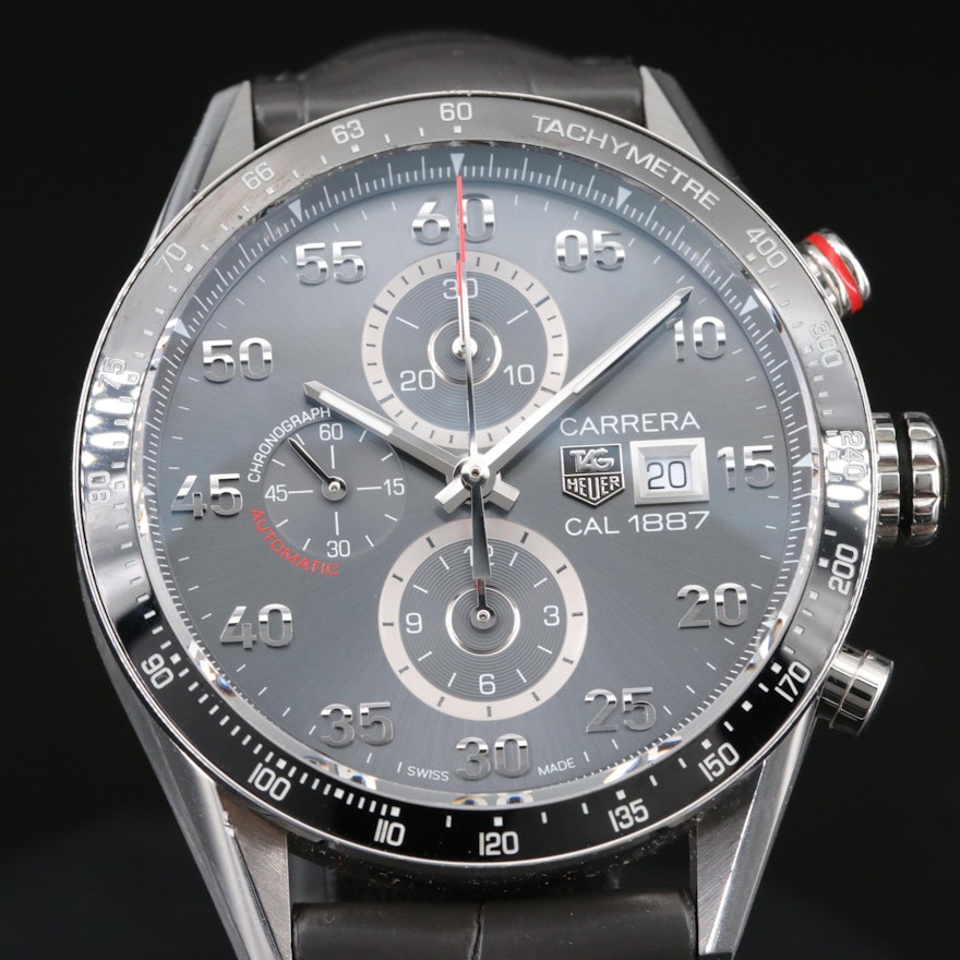 TAG Heuer Carrera Calibre 1887 Chronograph Anthracite Stainless Steel Automatic