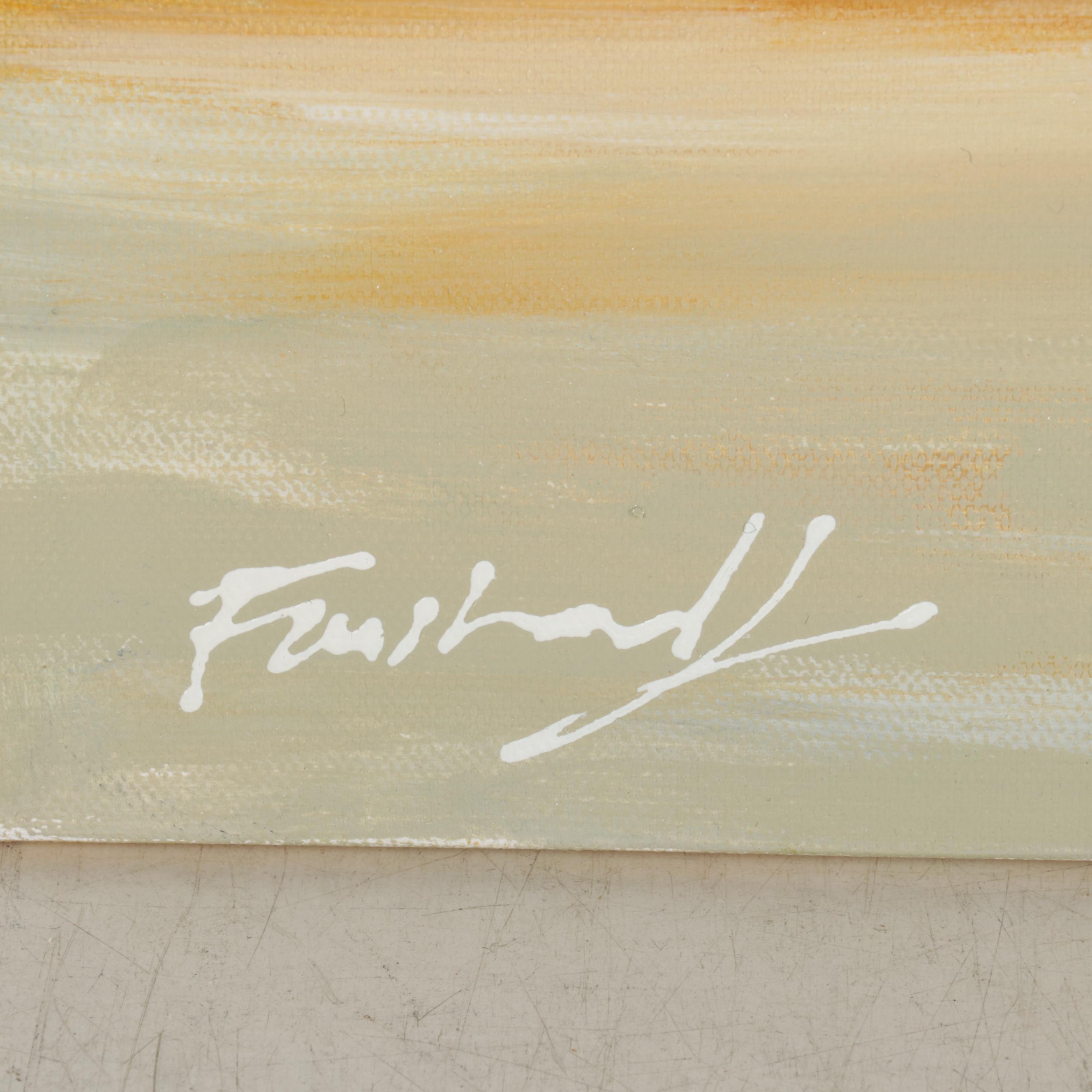 Farshad Lanjani Still Life Acrylic Painting of Potted Plant, 21st Century